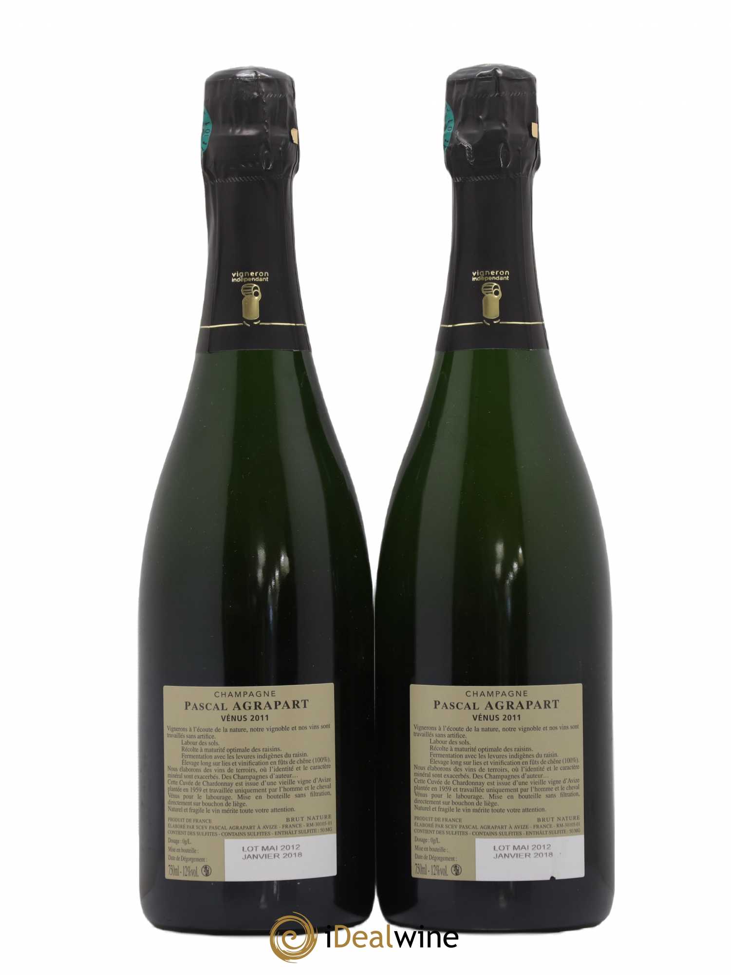Vénus Blanc de Blancs Brut Nature Pascal Agrapart 2011 - Lot de 2 bouteilles - 1