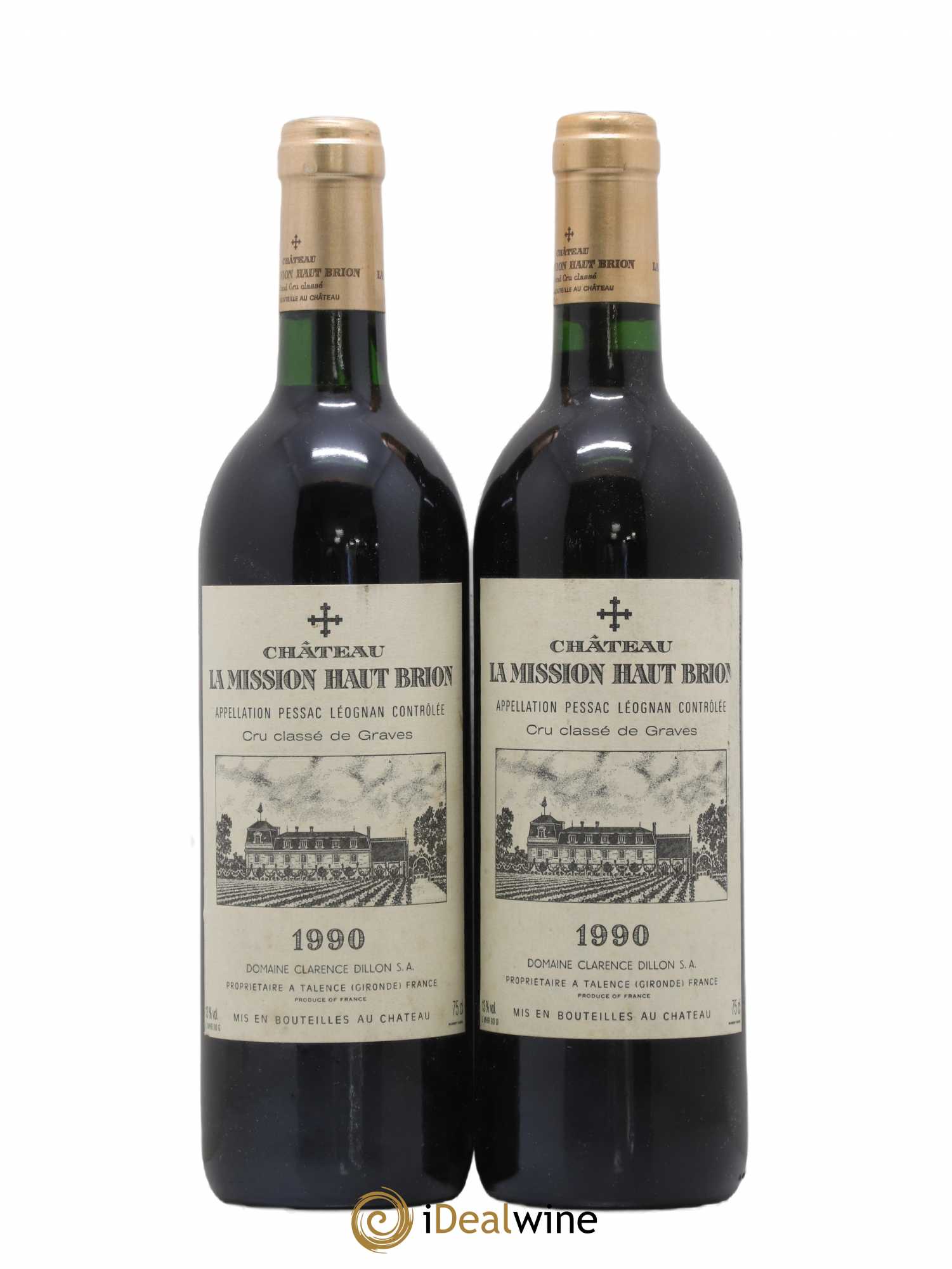 Château la Mission Haut-Brion Cru Classé de Graves 1990 - Lot de 2 bouteilles - 0