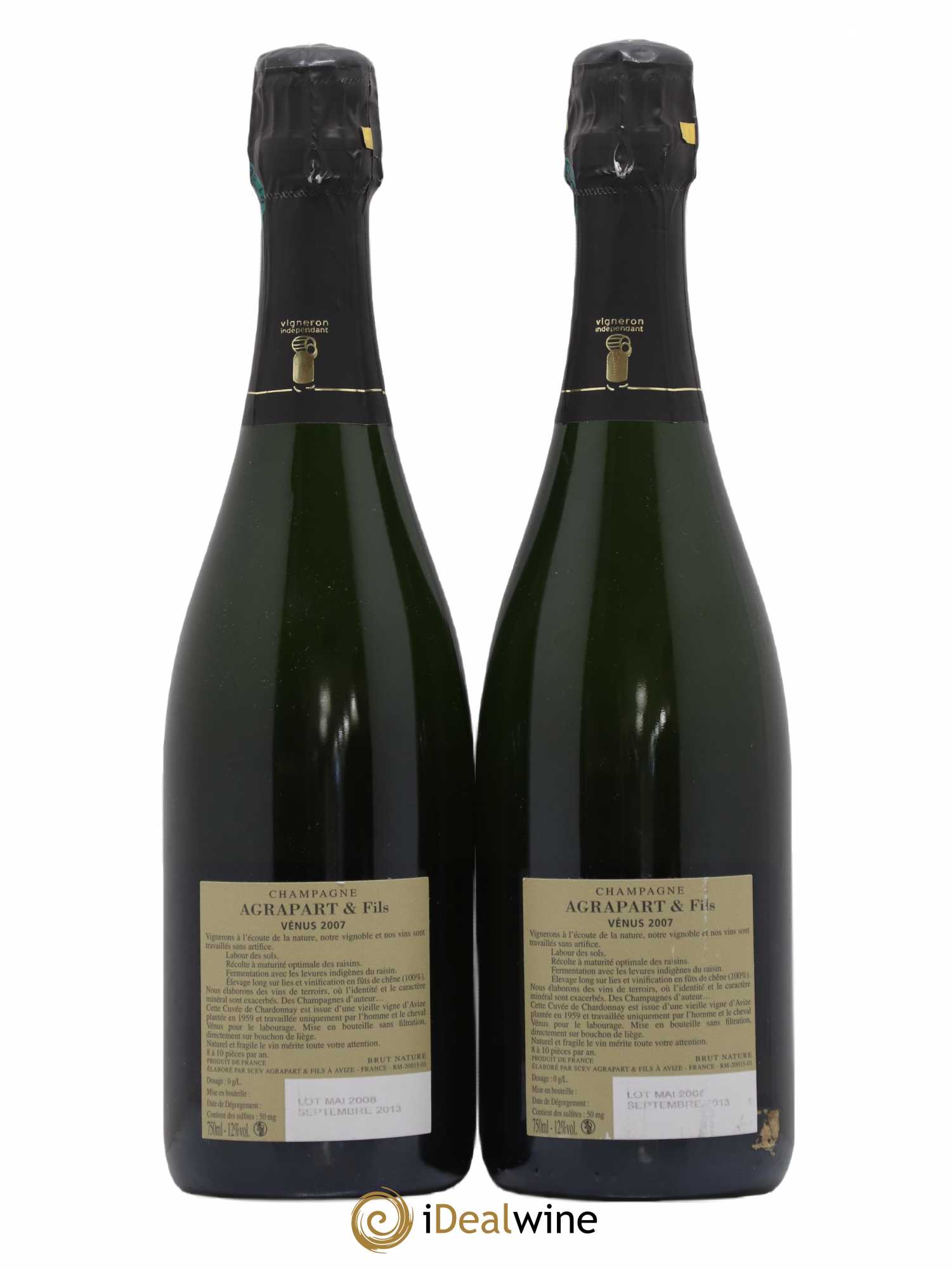 Vénus Blanc de Blancs Brut Nature Pascal Agrapart 2007 - Lot de 2 bouteilles - 1