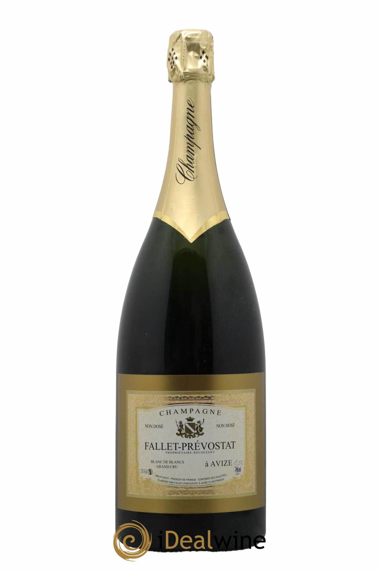 Champagne Grand Cru Blanc de Blancs non dosé Fallet-Prévostat - Lot de 1 magnum - 0