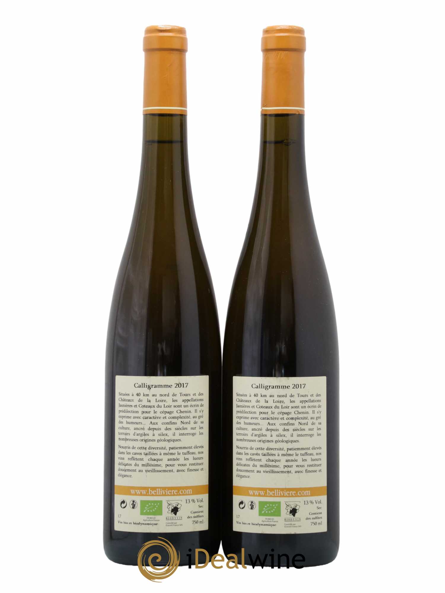 Jasnières Calligramme Domaine de Bellivière 2017 - Lot de 2 bouteilles - 1