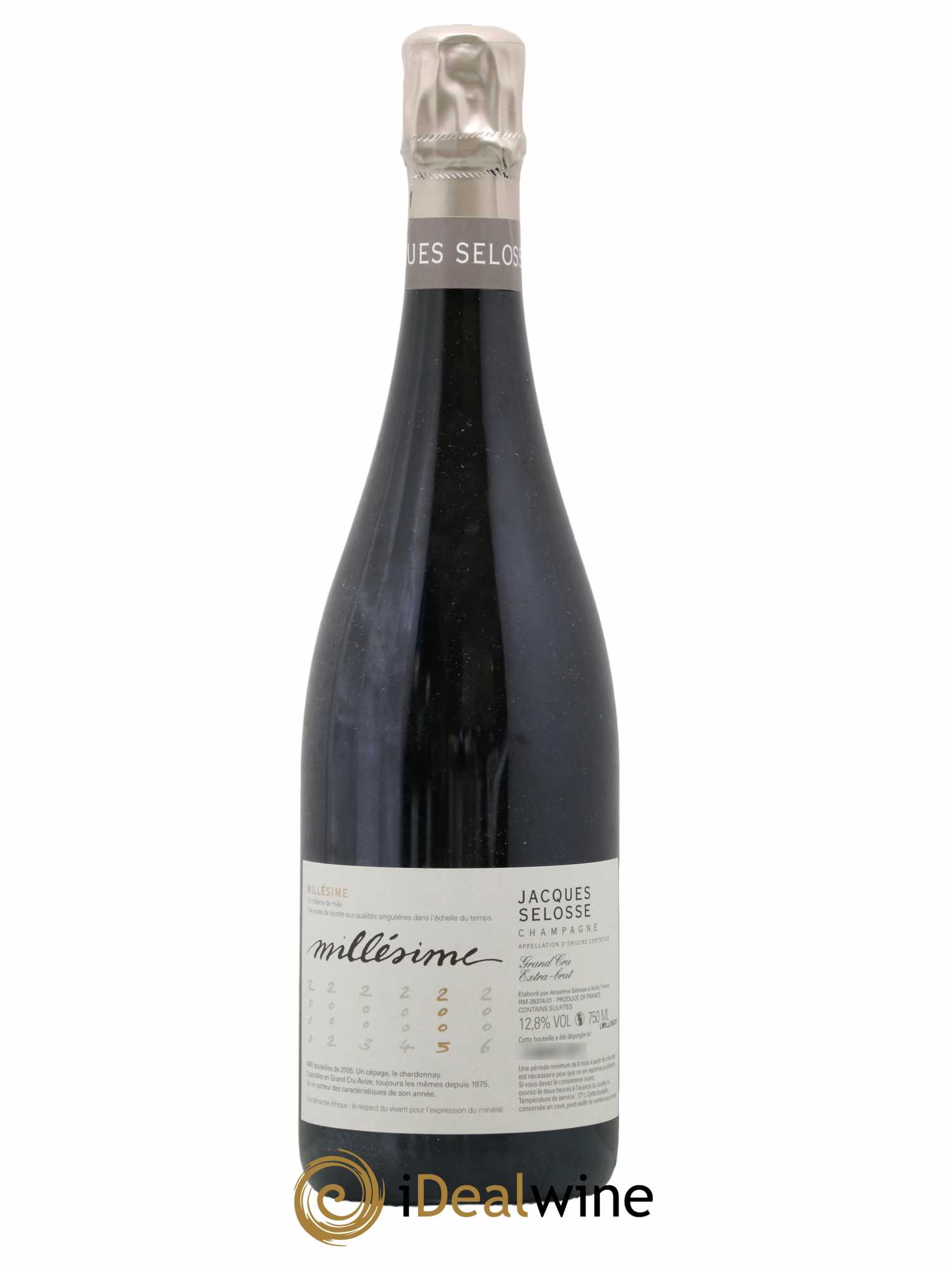 1er Cru Millésimé Extra-Brut Jacques Selosse 2005 - Lot de 1 bouteille - 0