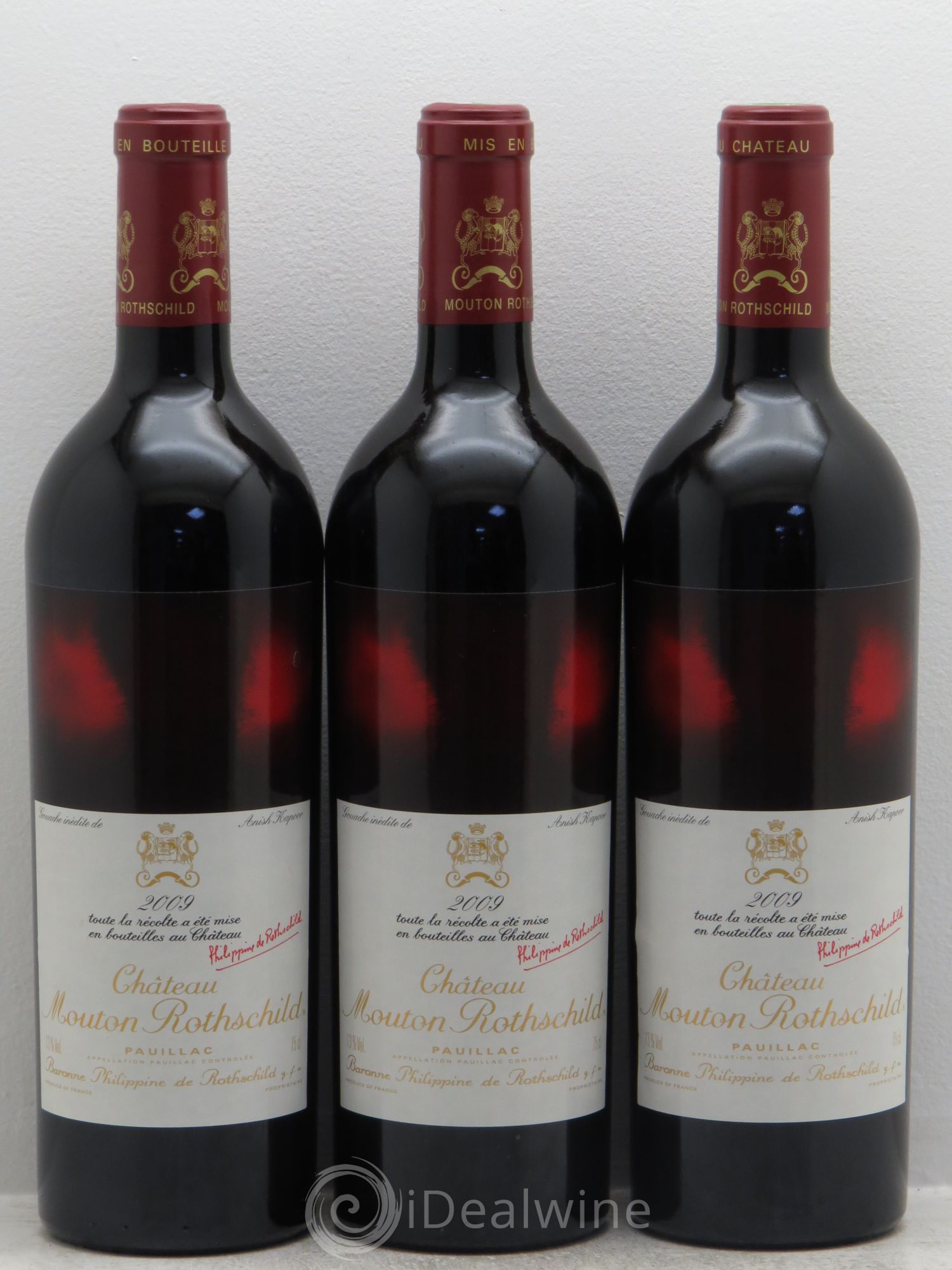 Château Mouton Rothschild 1er Grand Cru Classé 2009 - Lot de 3 bouteilles - 0