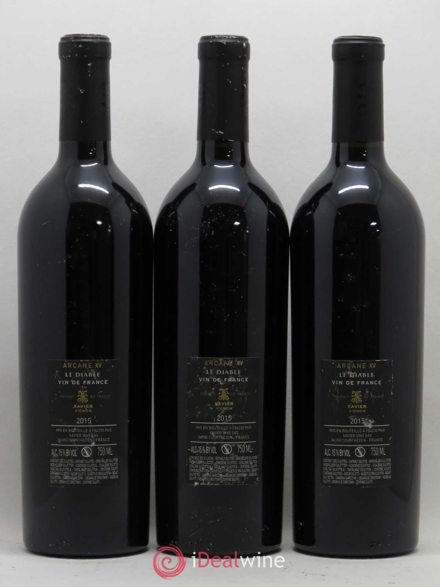 Vin de France Arcane XV Le Diable Xavier Vignon (sans prix de réserve) 2015 - Posten von 3 Flaschen - 1