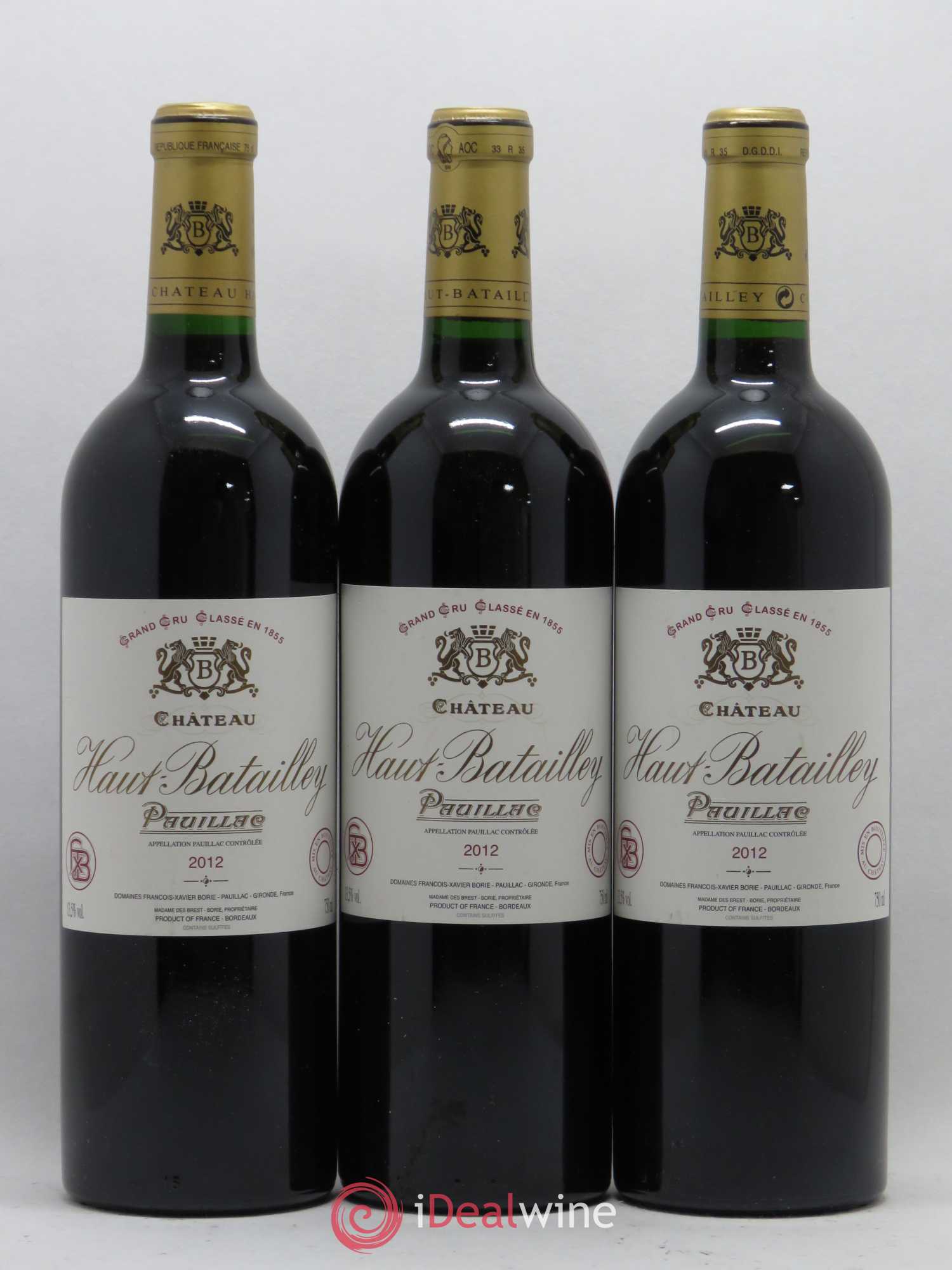 Château Haut Batailley 5ème Grand Cru Classé 2012 - Lot de 3 bouteilles - 0