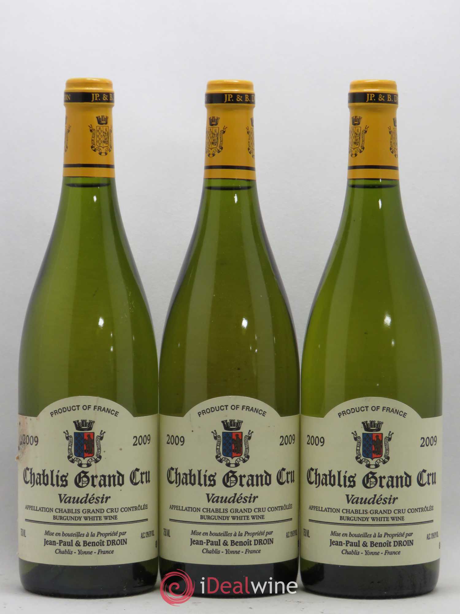 Chablis Grand Cru Vaudésir Jean-Paul & Benoît Droin (Domaine) 2009 - Lot de 3 bouteilles - 0