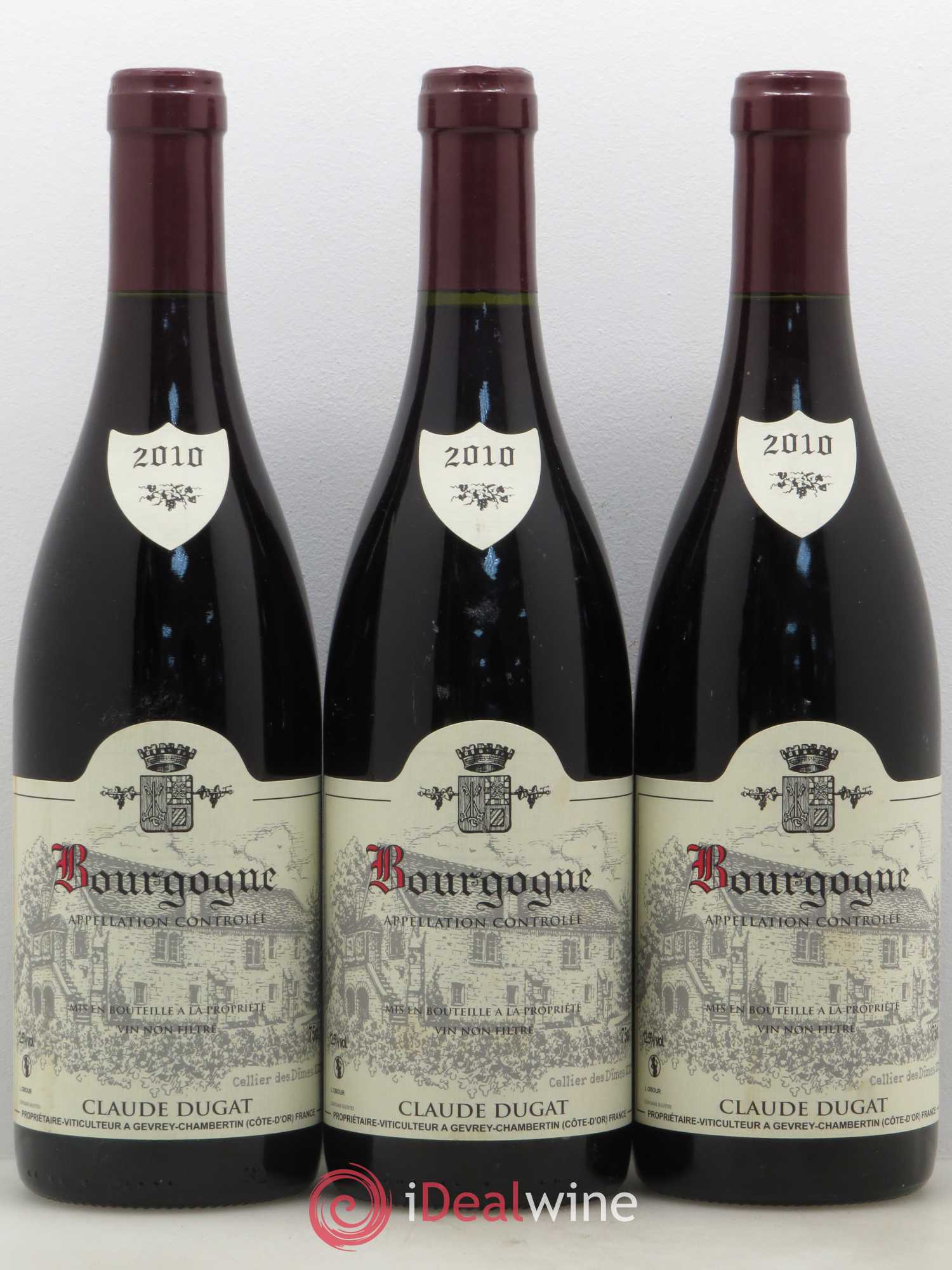 Bourgogne Claude Dugat 2010 - Lot de 3 bouteilles - 0