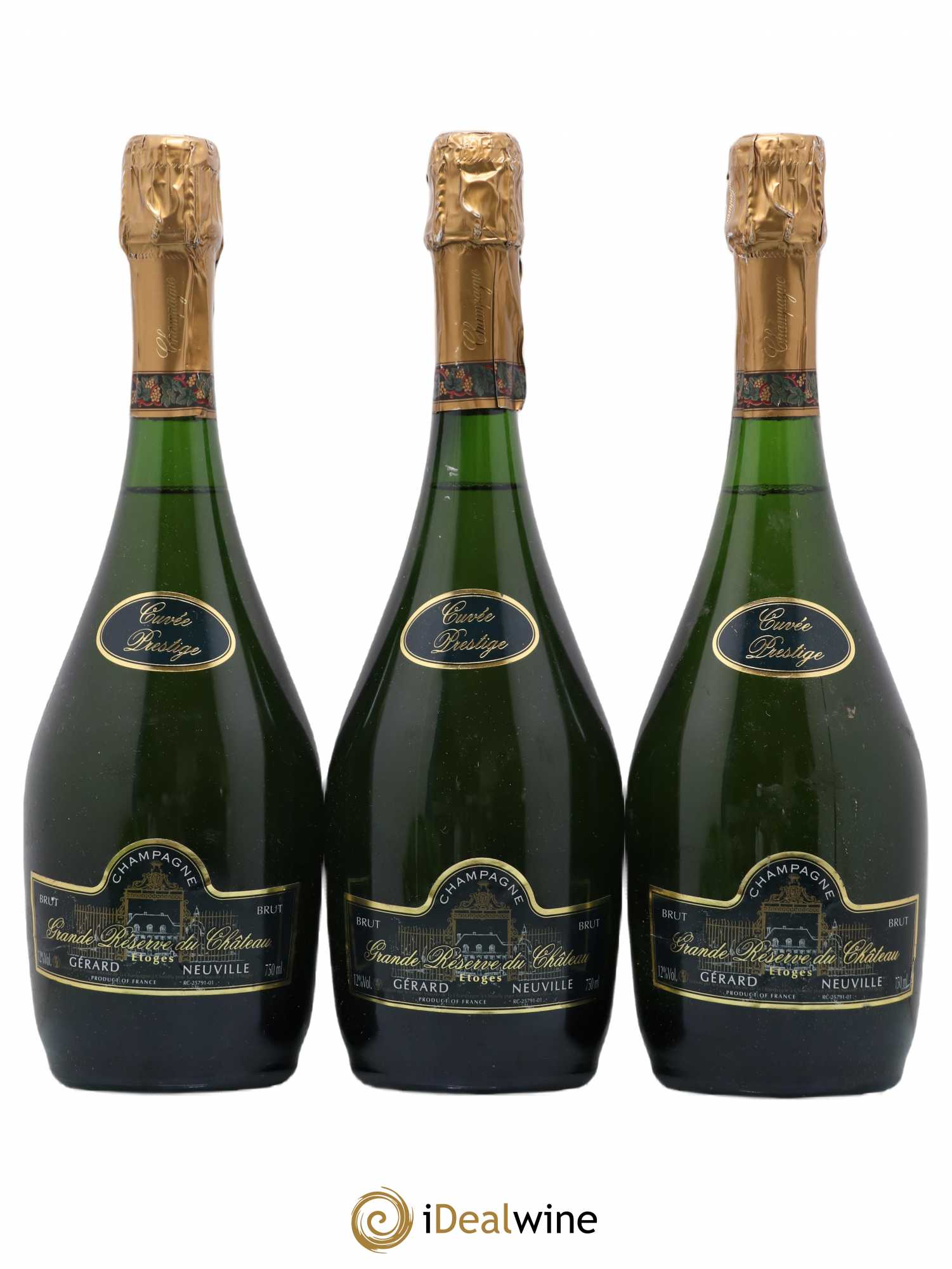 Champagne Cuvée Prestige Grande Réserve du Château G. Neuville - Posten von 3 Flaschen - 0