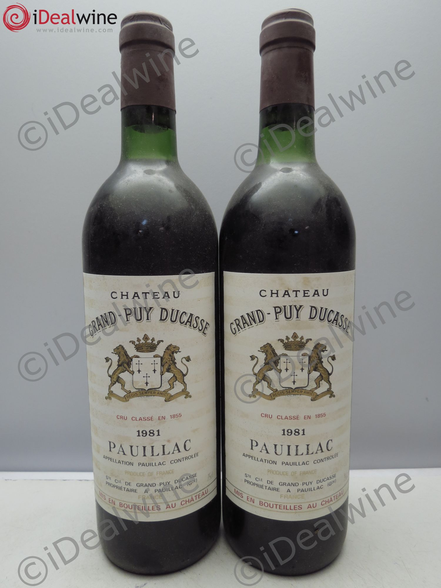 Château Grand Puy Ducasse 5ème Grand Cru Classé 1981 - Lot de 2 bouteilles - 0