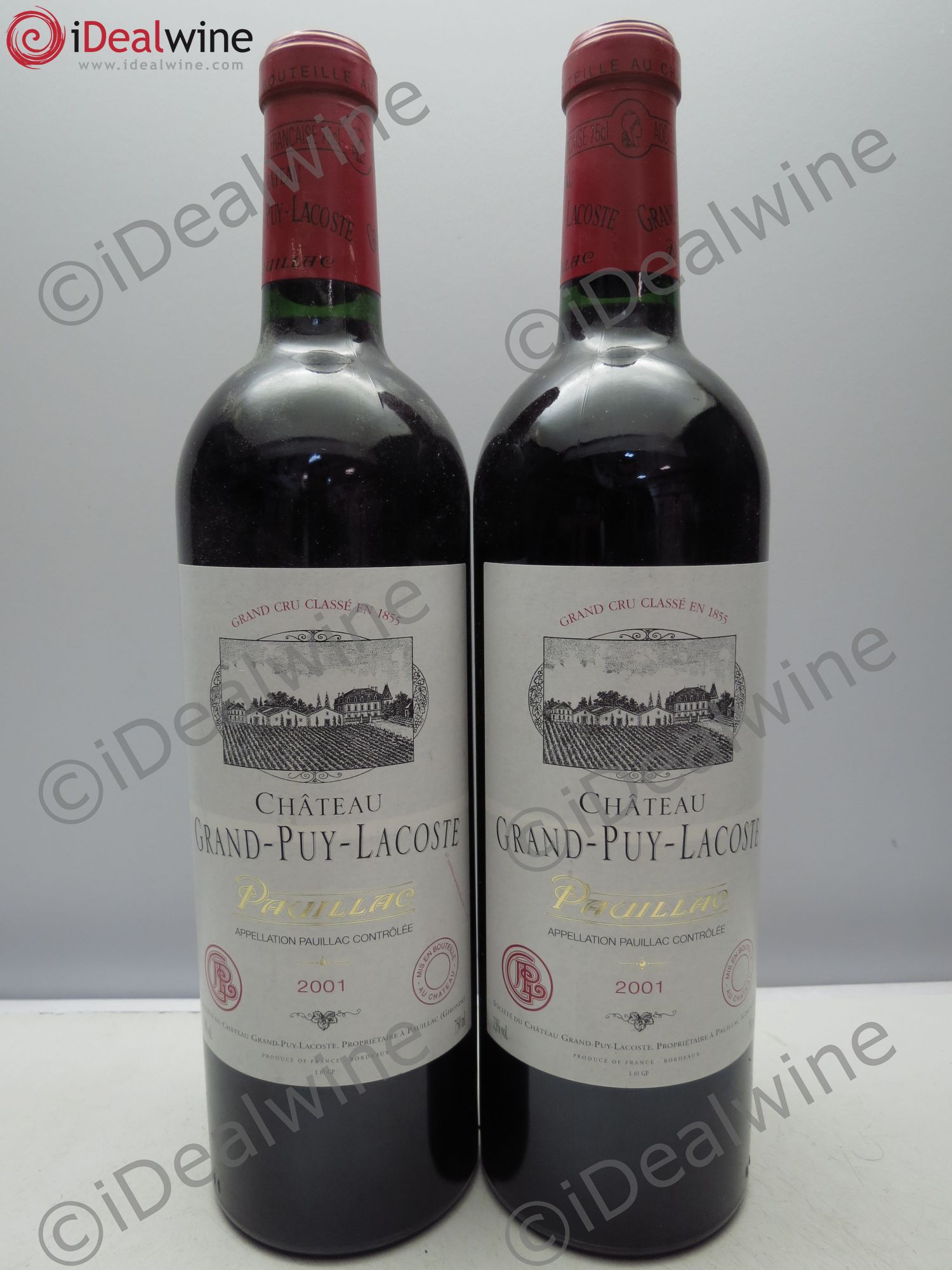Château Grand Puy Lacoste 5ème Grand Cru Classé 2001 - Lot de 2 bouteilles - 0
