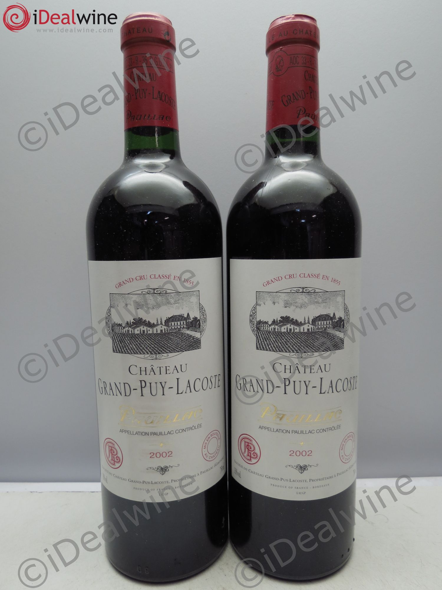 Château Grand Puy Lacoste 5ème Grand Cru Classé 2002 - Lot de 2 bouteilles - 0