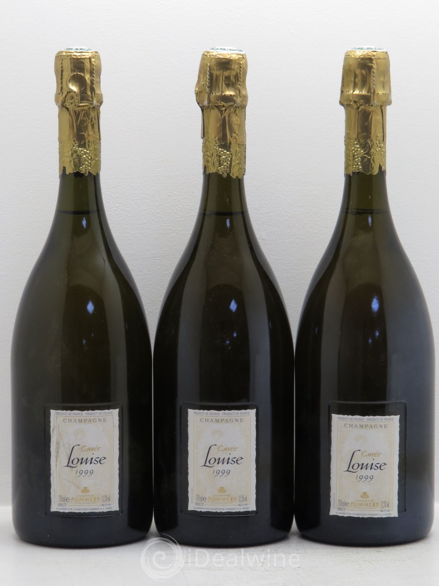 Cuvée Louise Pommery Reims 1999 - Lot de 3 bouteilles - 0