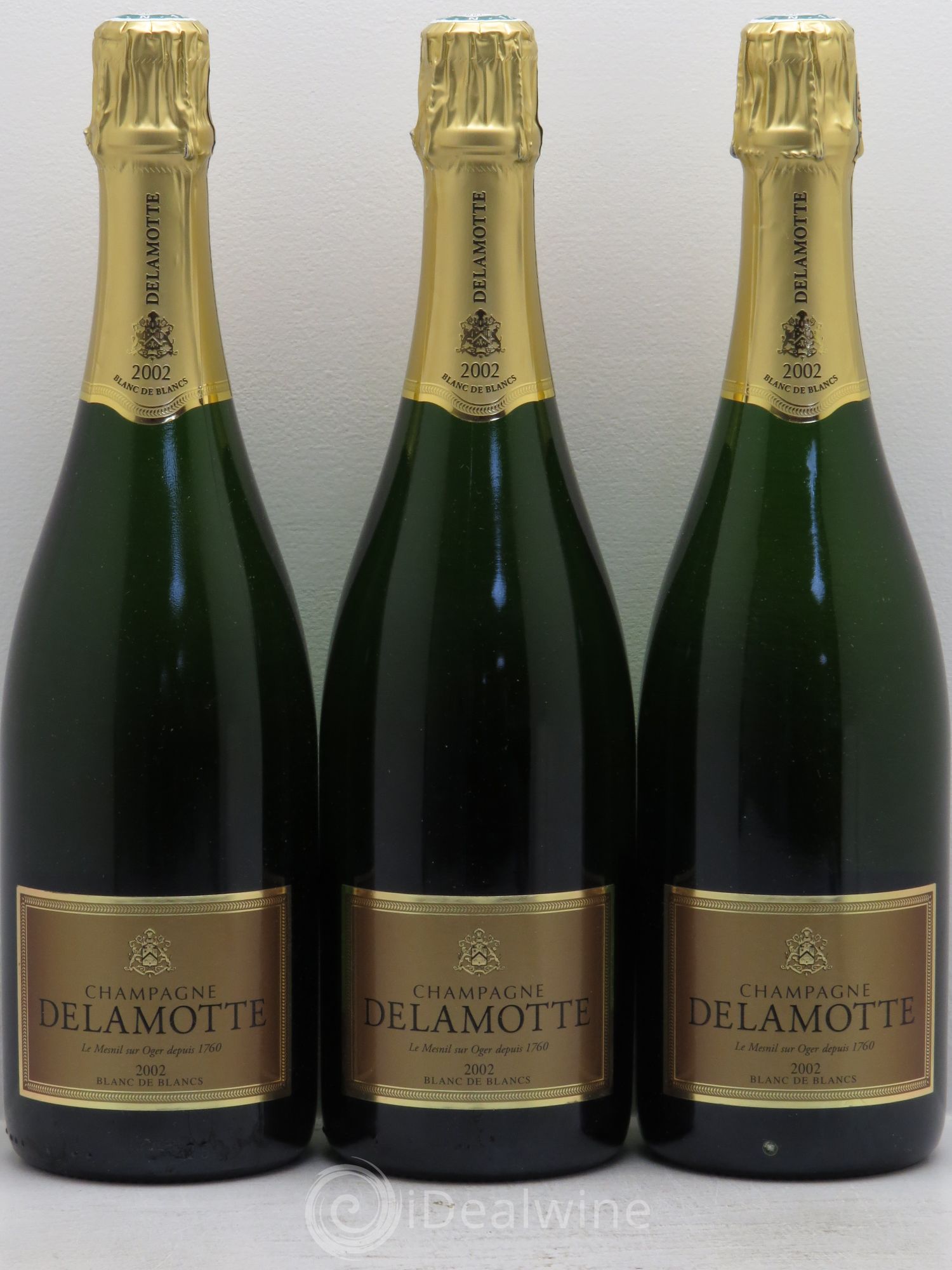 Champagne Delamotte - Blanc de blancs Mesnil sur Oger 2002 - Posten von 3 Flaschen - 0