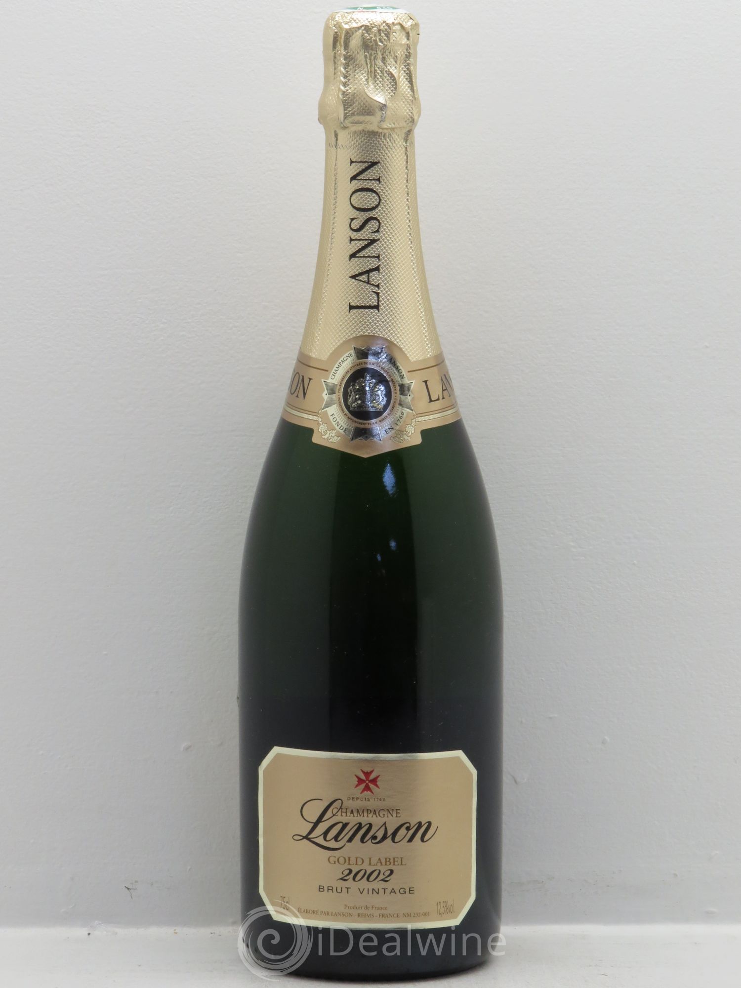 Champagne Lanson - Reims 2002 - Lot de 1 bouteille - 0