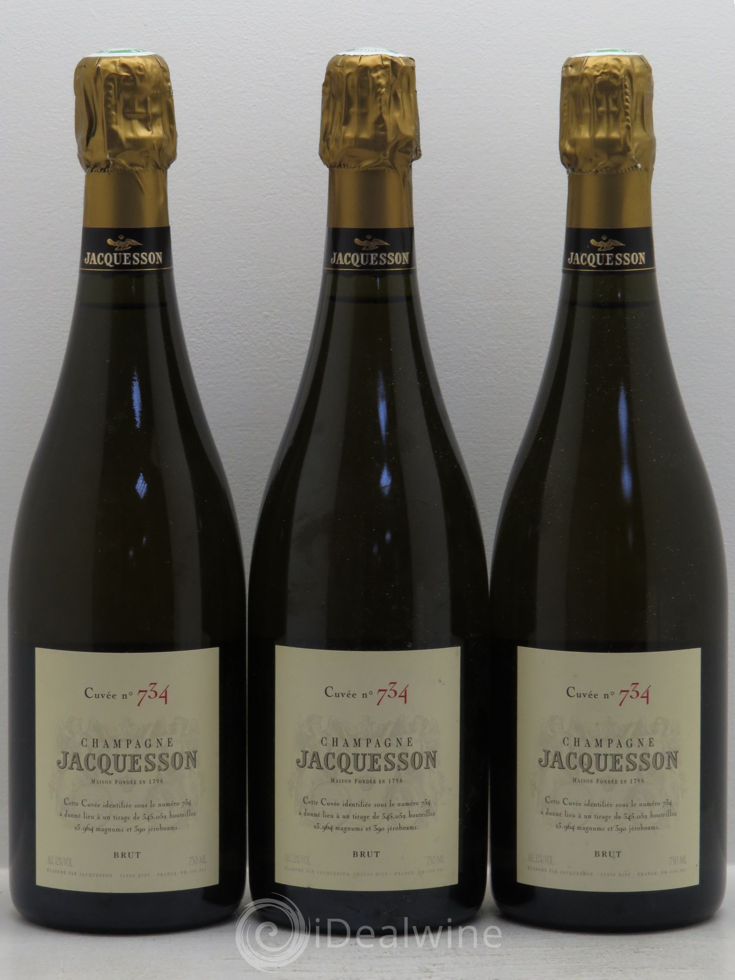Cuvée 734 Jacquesson Dizy - Lot de 3 bouteilles - 0