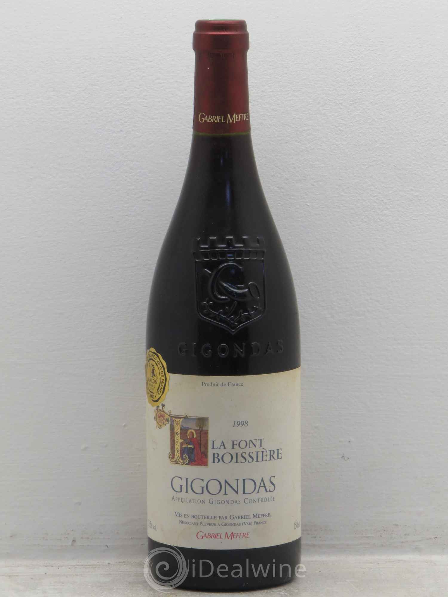 Gigondas La font boissière Gabriel Meffre 1998 - Posten von 1 Flasche - 0