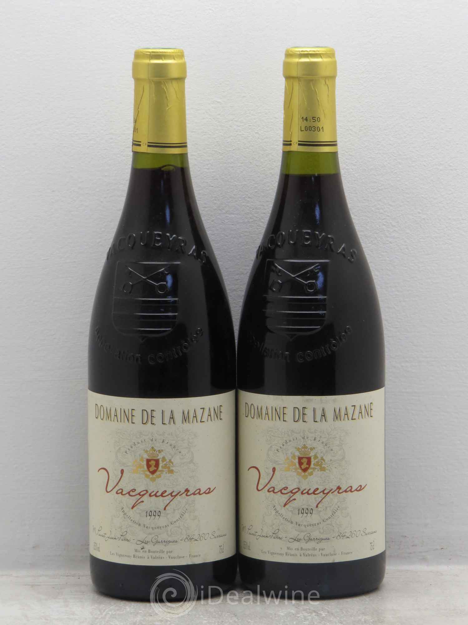 Vacqueyras domaine la Mazane 1999 - Posten von 2 Flaschen - 0