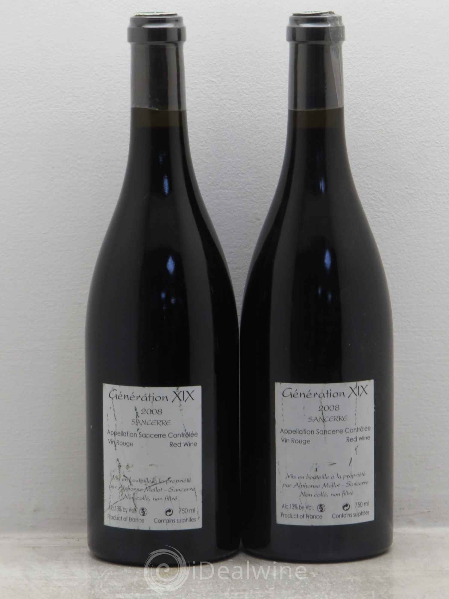 Sancerre Génération XIX Alphonse Mellot 2008 - Lot de 2 bouteilles - 1
