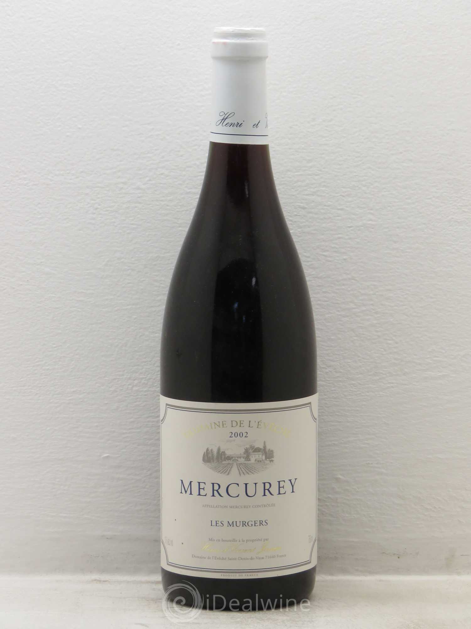 Mercurey Domaine de l'Eveché Les Murgers Vincent Joussier (sans prix de réserve) 2002 - Posten von 1 Flasche - 0