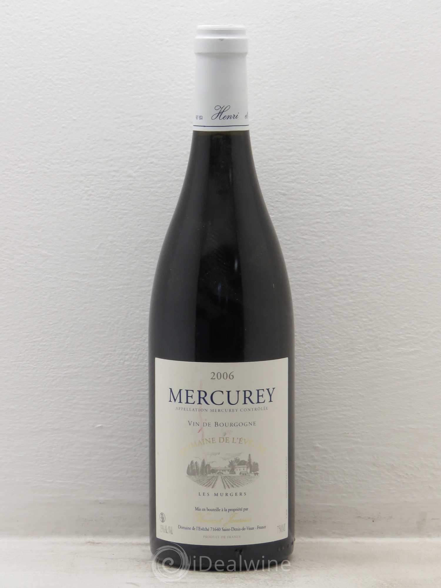 Mercurey Domaine de l'Eveché Les Murgers Vincent Joussier (sans prix de réserve) 2006 - Posten von 1 Flasche - 0