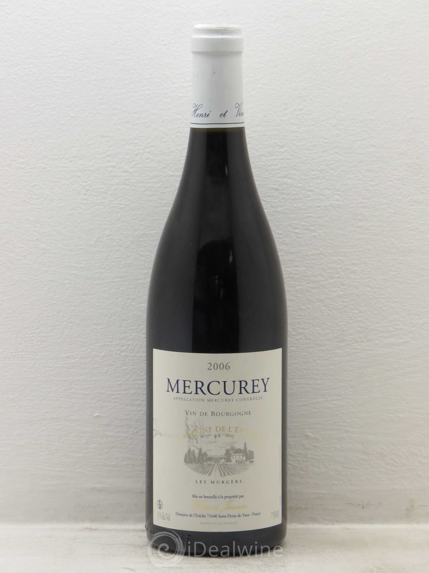 Mercurey Domaine de l'Eveché Les Murgers Vincent Joussier (sans prix de réserve) 2006 - Posten von 1 Flasche - 0