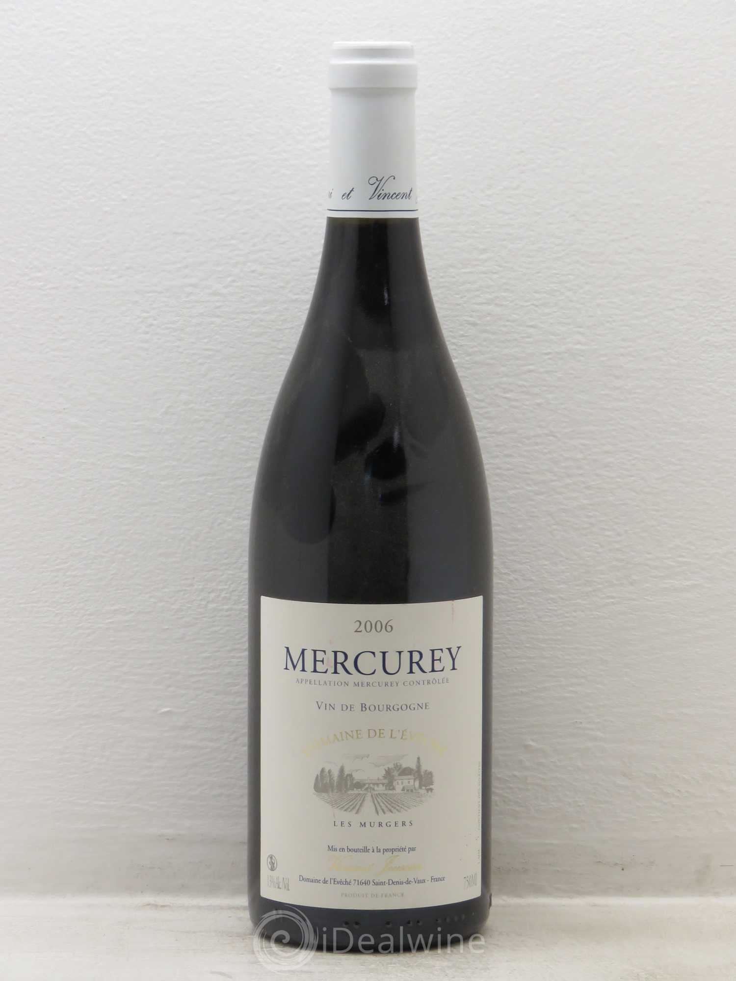 Mercurey Domaine de l'Eveché Les Murgers Vincent Joussier (sans prix de réserve) 2006 - Posten von 1 Flasche - 0