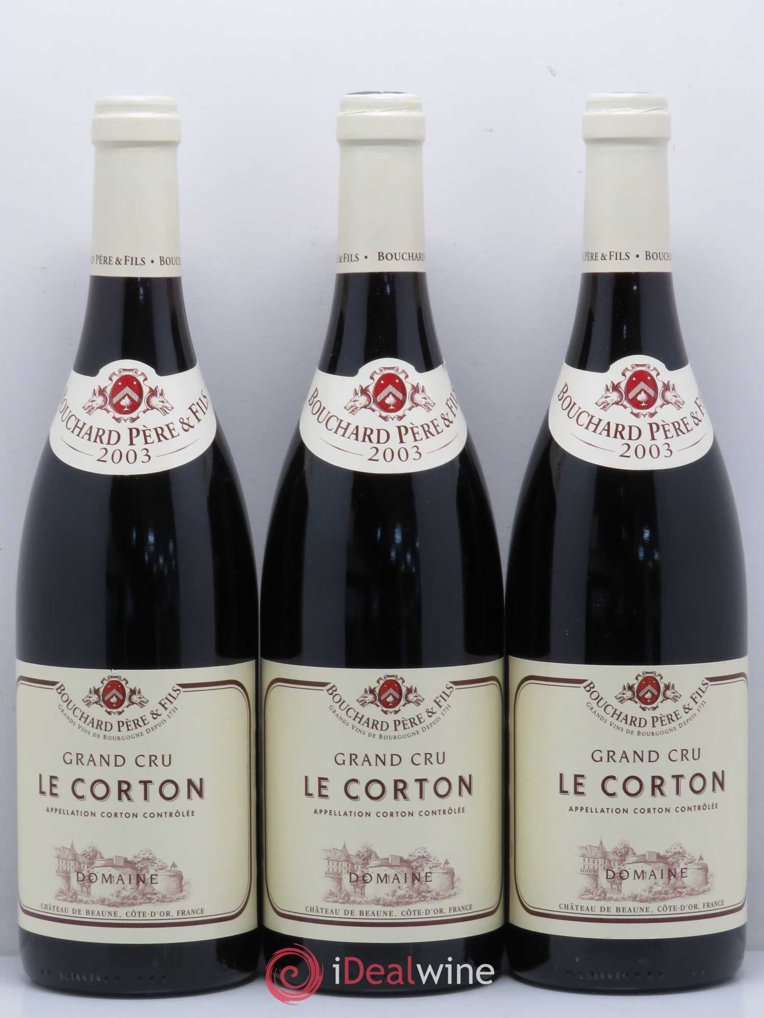 Corton Grand Cru Le Corton Bouchard Père & Fils 2003 - Lot de 3 bouteilles - 0