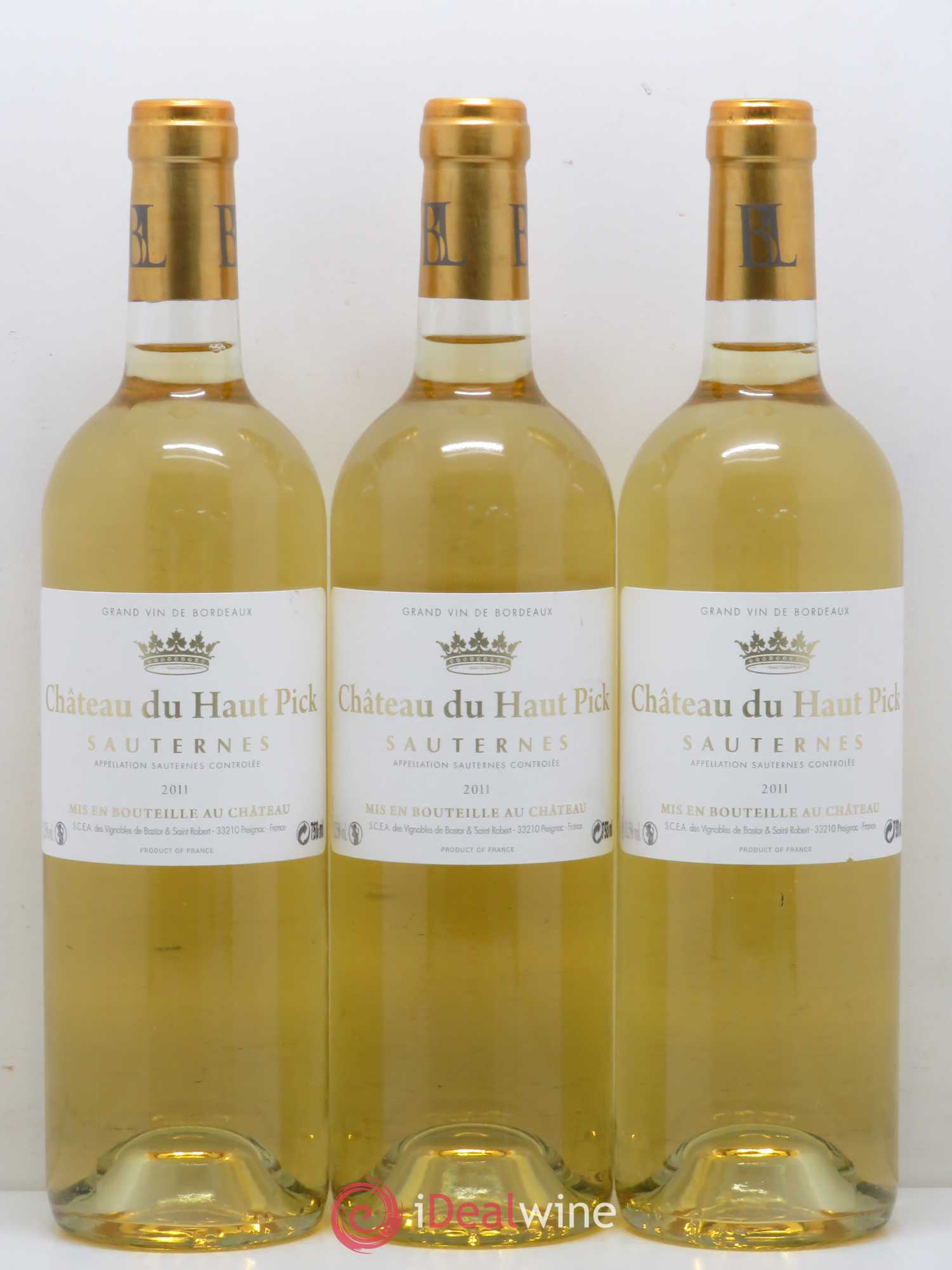 Sauternes Château du Haut Pick 2011 - Lotto di 3 bottiglie - 0
