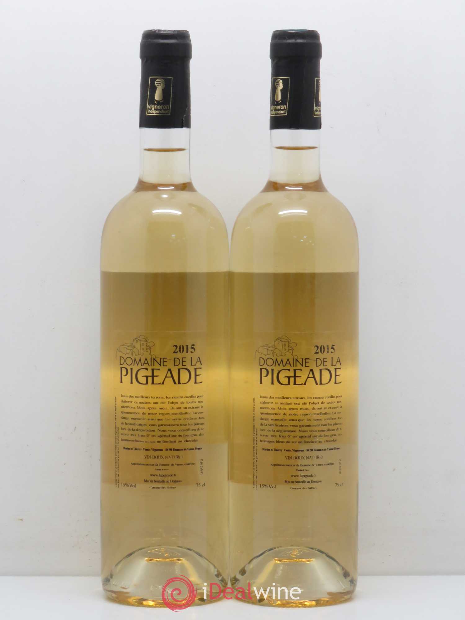 Rhône Muscat Beaume de Venise Domaine de la Pigeade (sans prix de réserve) 2015 - Posten von 2 Flaschen - 1