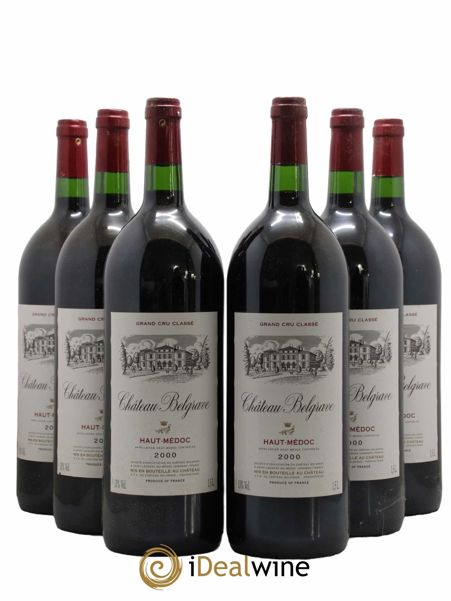 Château Belgrave 5ème Grand Cru Classé 2000 - Lot de 6 magnums - 0
