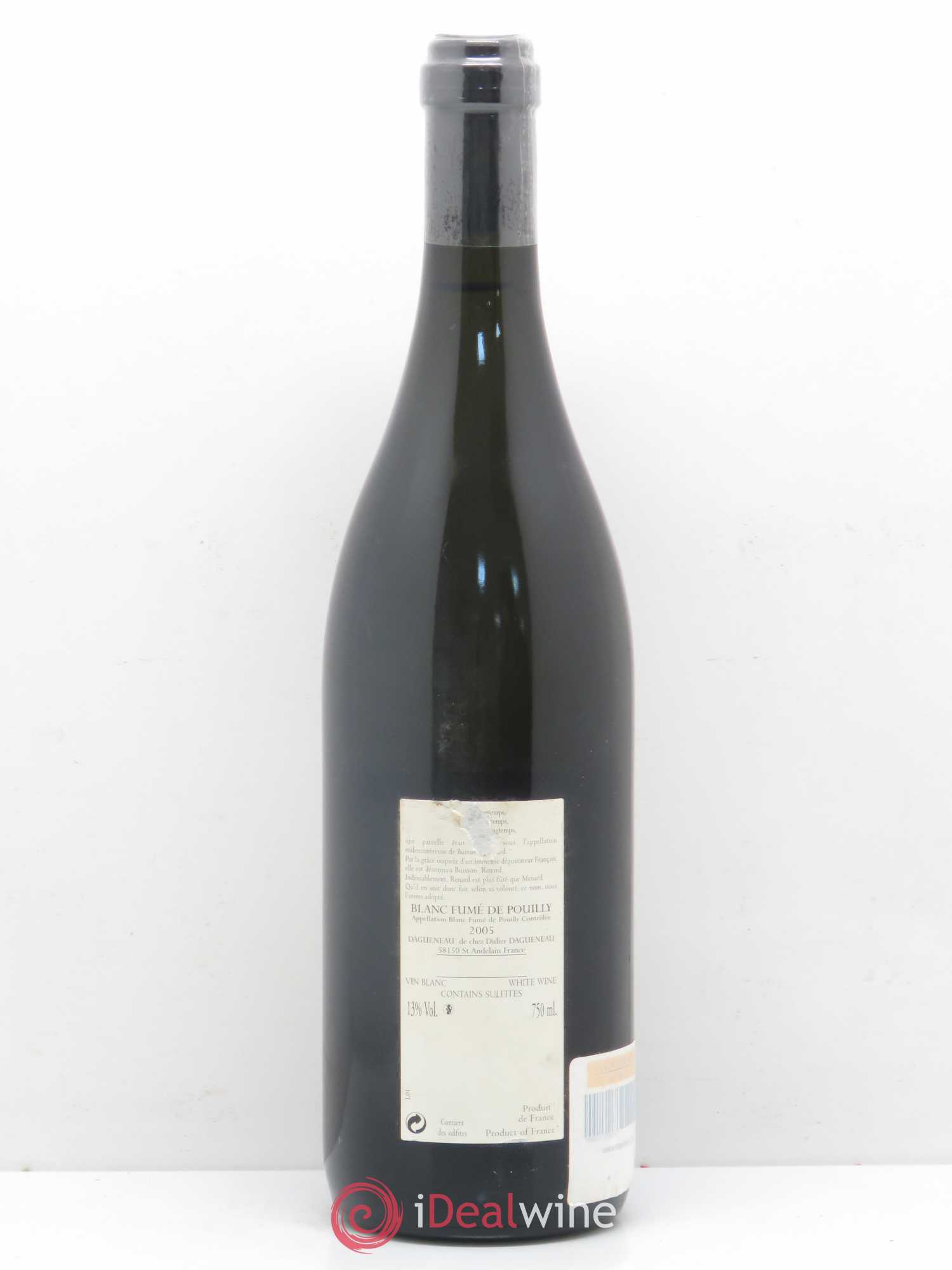 Vin de France (anciennement Pouilly-Fumé) Buisson Renard Dagueneau (Domaine Didier - Louis-Benjamin) 2005 - Lot de 1 bouteille - 1