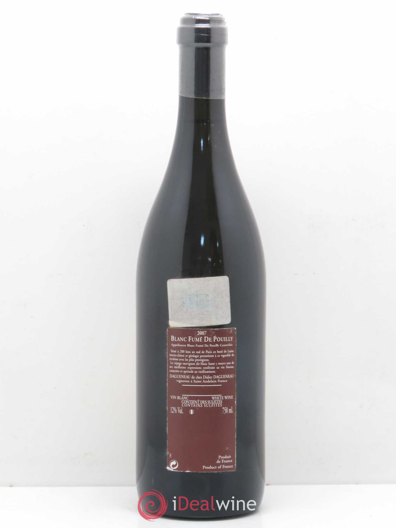 Vin de France (anciennement Pouilly-Fumé) Pur Sang Dagueneau (Domaine Didier - Louis-Benjamin) 2007 - Lot de 1 bouteille - 1