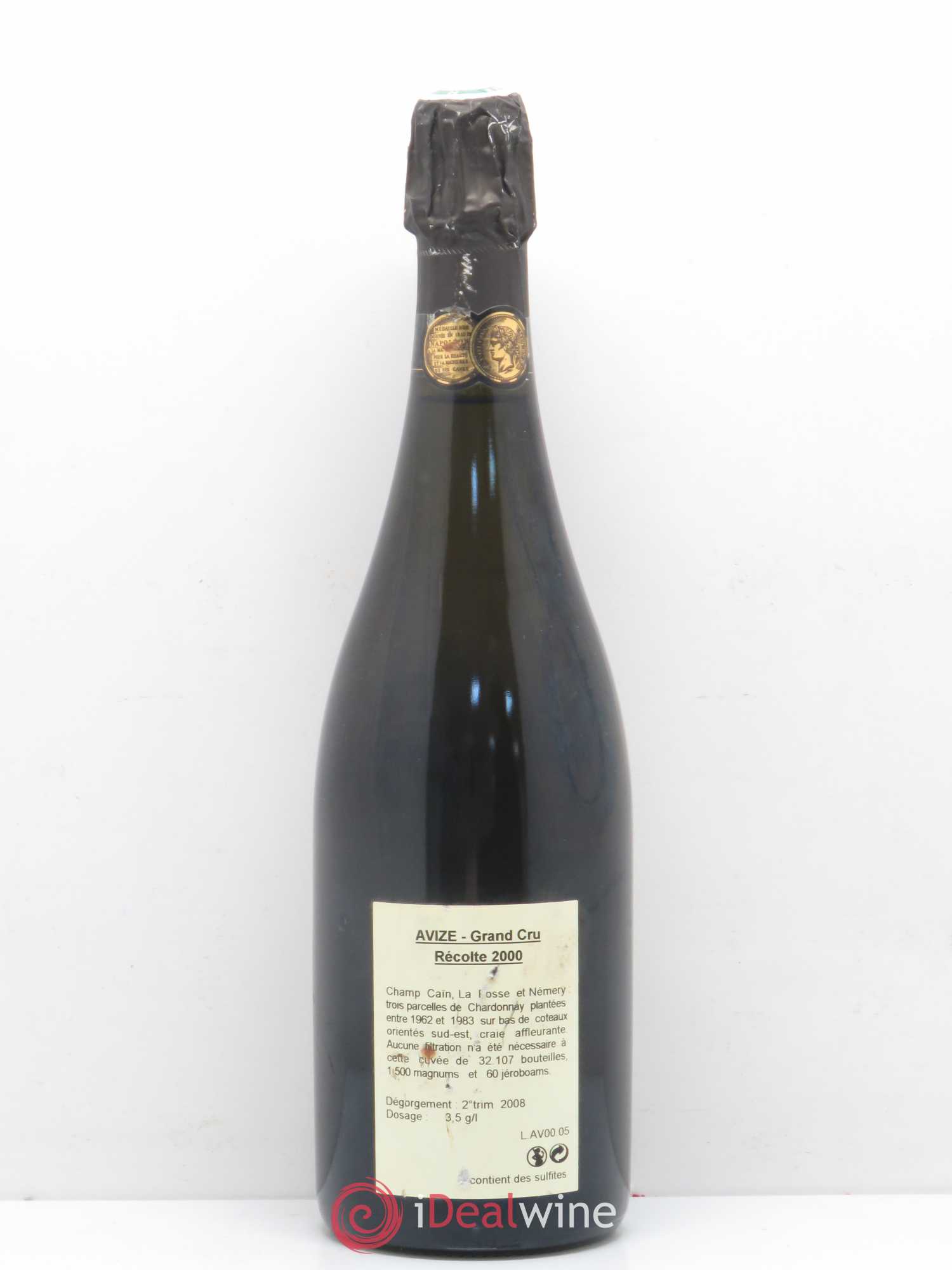 Avize Champ Caïn Extra-Brut Jacquesson 2000 - Lot de 1 bouteille - 1