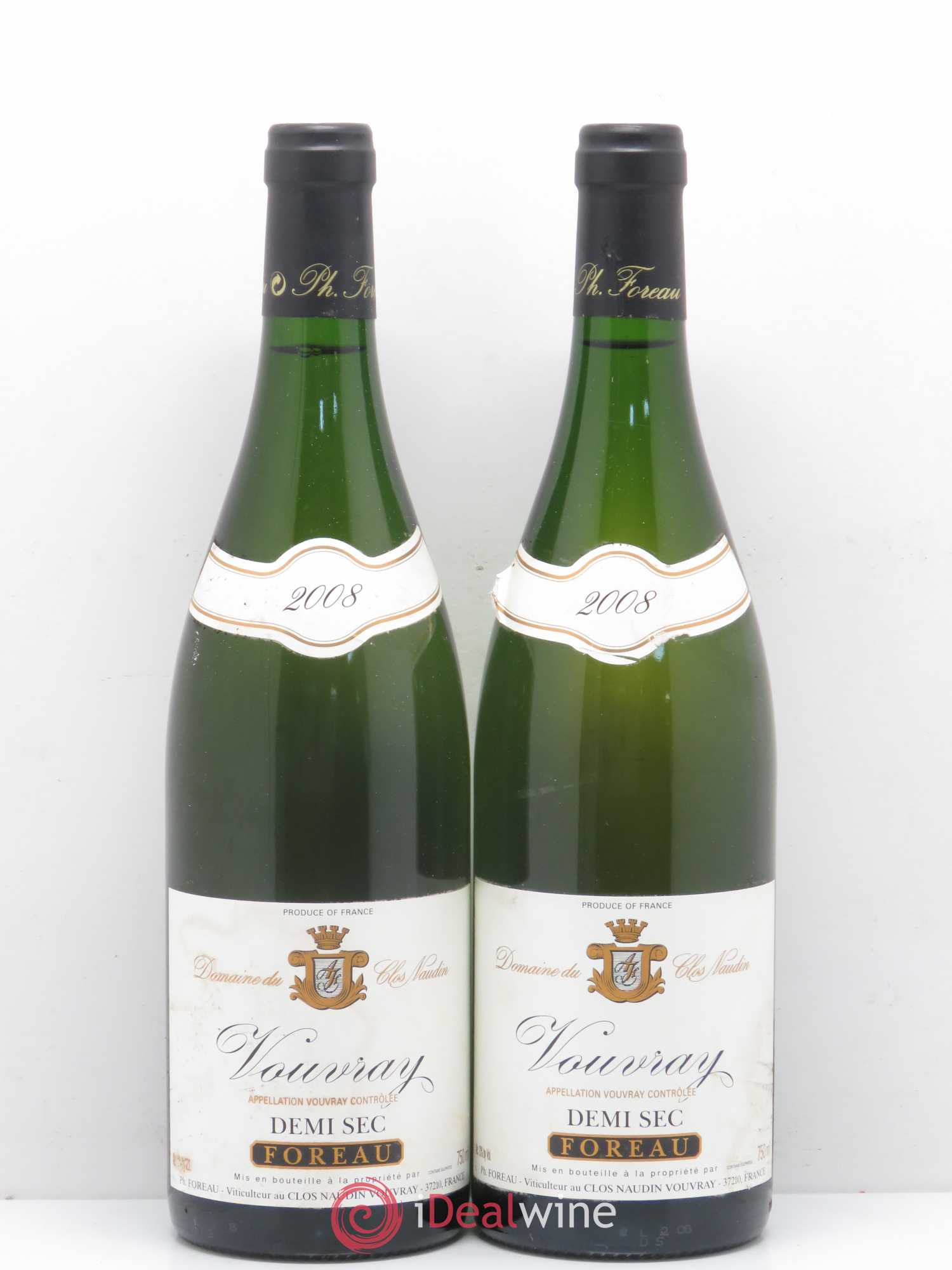 Vouvray Demi-Sec Clos Naudin - Philippe Foreau 2008 - Lot de 2 bouteilles - 0