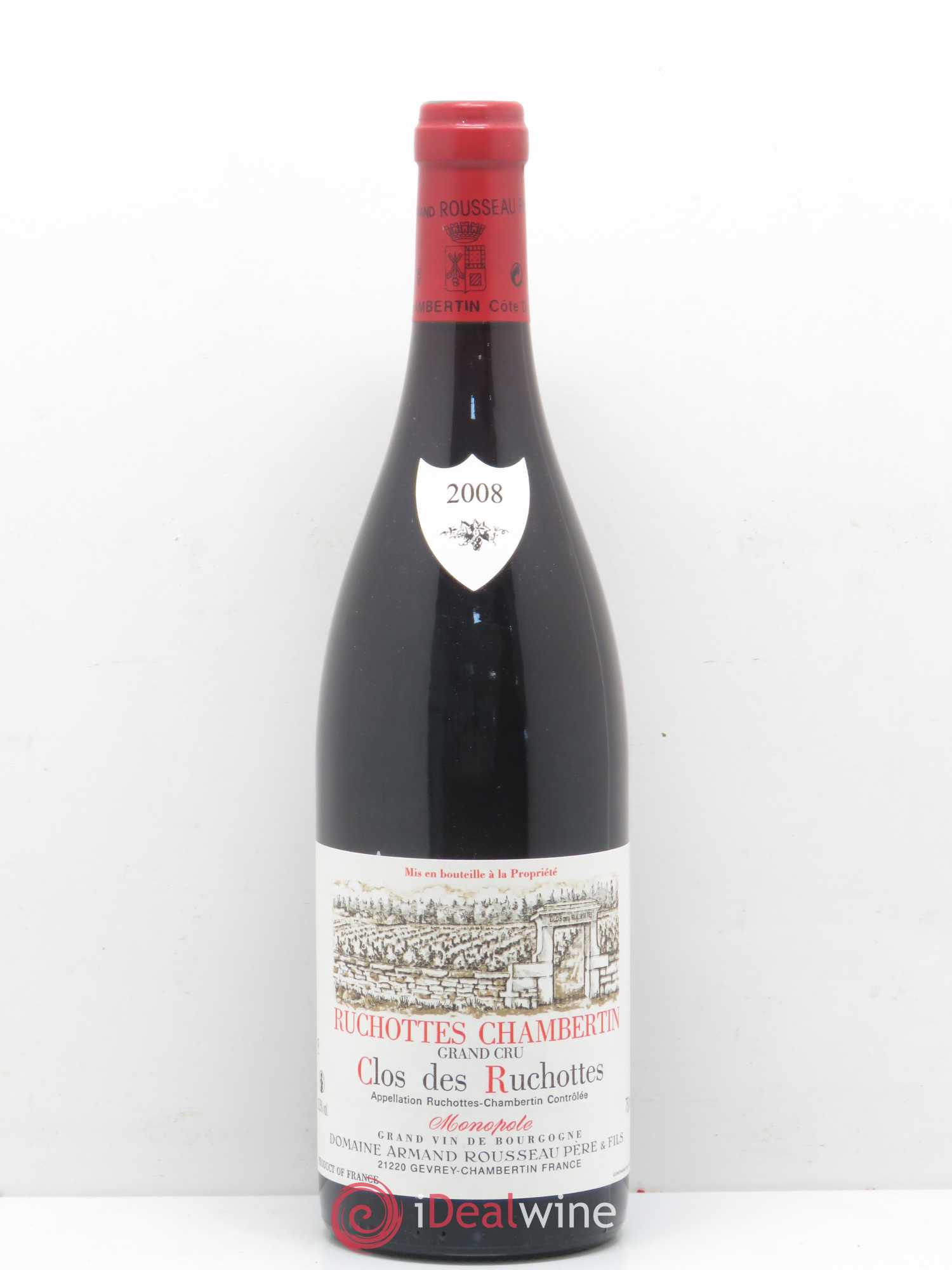 Ruchottes-Chambertin Grand Cru Clos des Ruchottes Armand Rousseau (Domaine) 2008 - Lot of 1 bottle - 0