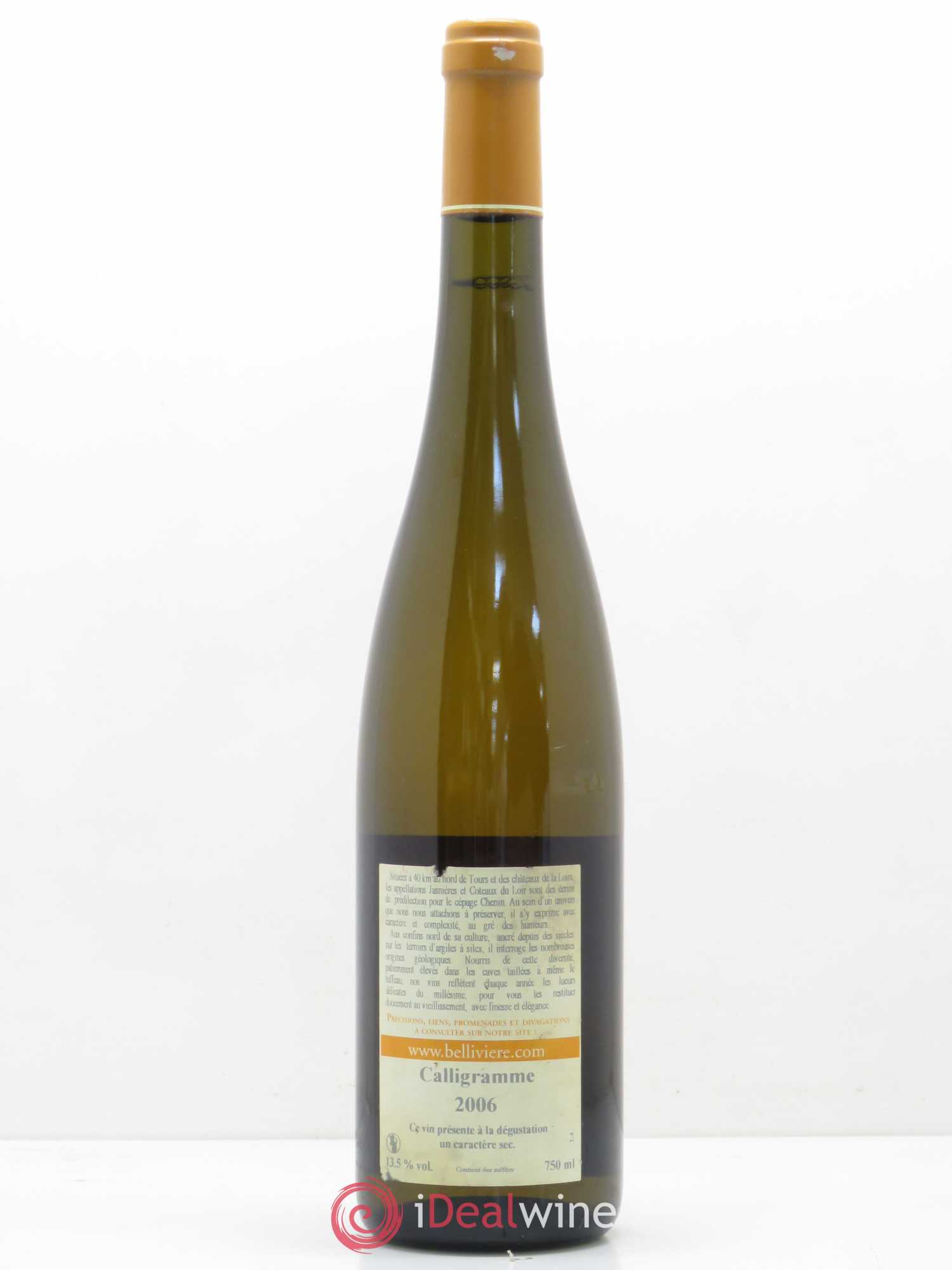 Jasnières Calligramme Domaine de Bellivière 2006 - Lot de 1 bouteille - 1
