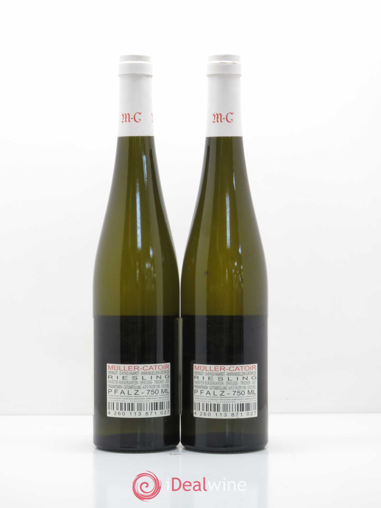 Riesling Spätlese Trocken Weingut Müller-Catoir Bürgergarten 2007 - Posten von 2 Flaschen - 1