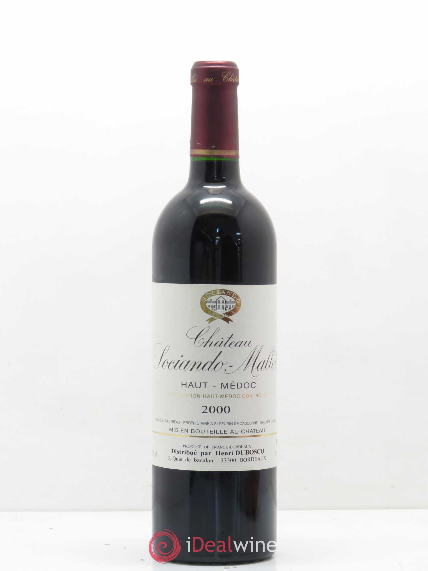 Château Sociando Mallet 2000 - Lot de 1 bouteille - 0