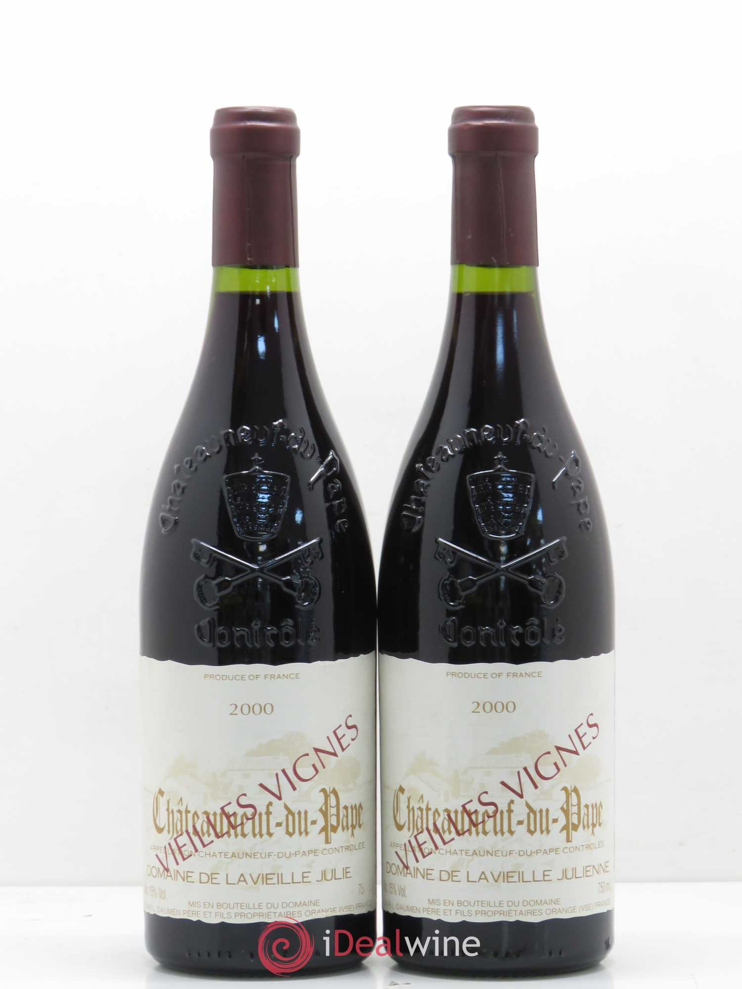 Châteauneuf-du-Pape Vieille Julienne (Domaine de la) Cuvée Vieilles Vignes Jean-Paul Daumen 2000 - Lot de 2 bouteilles - 0
