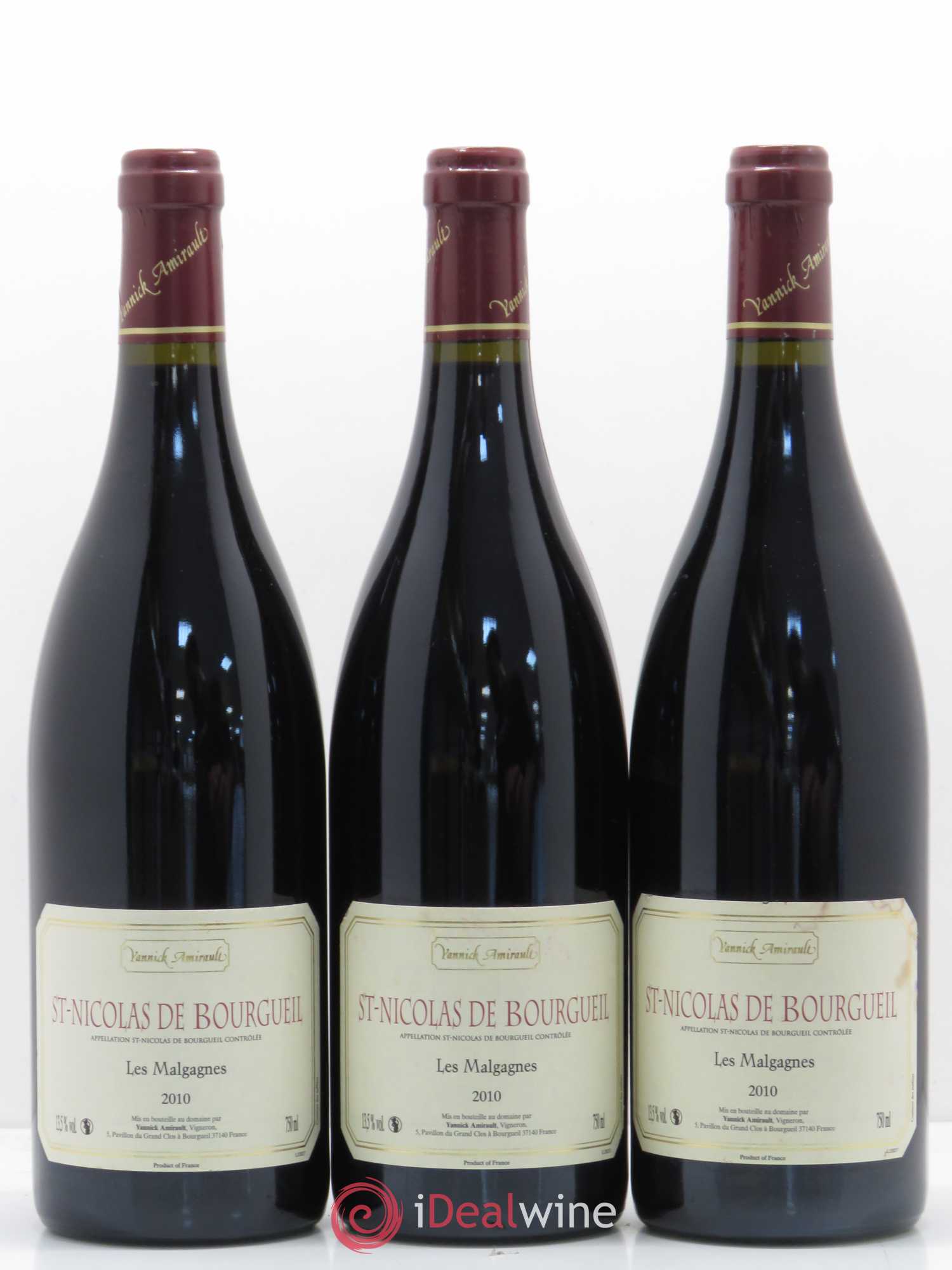 Saint-Nicolas de Bourgueil Les Malgagnes Yannick Amirault (Domaine) 2010 - Lotto di 3 bottiglie - 0