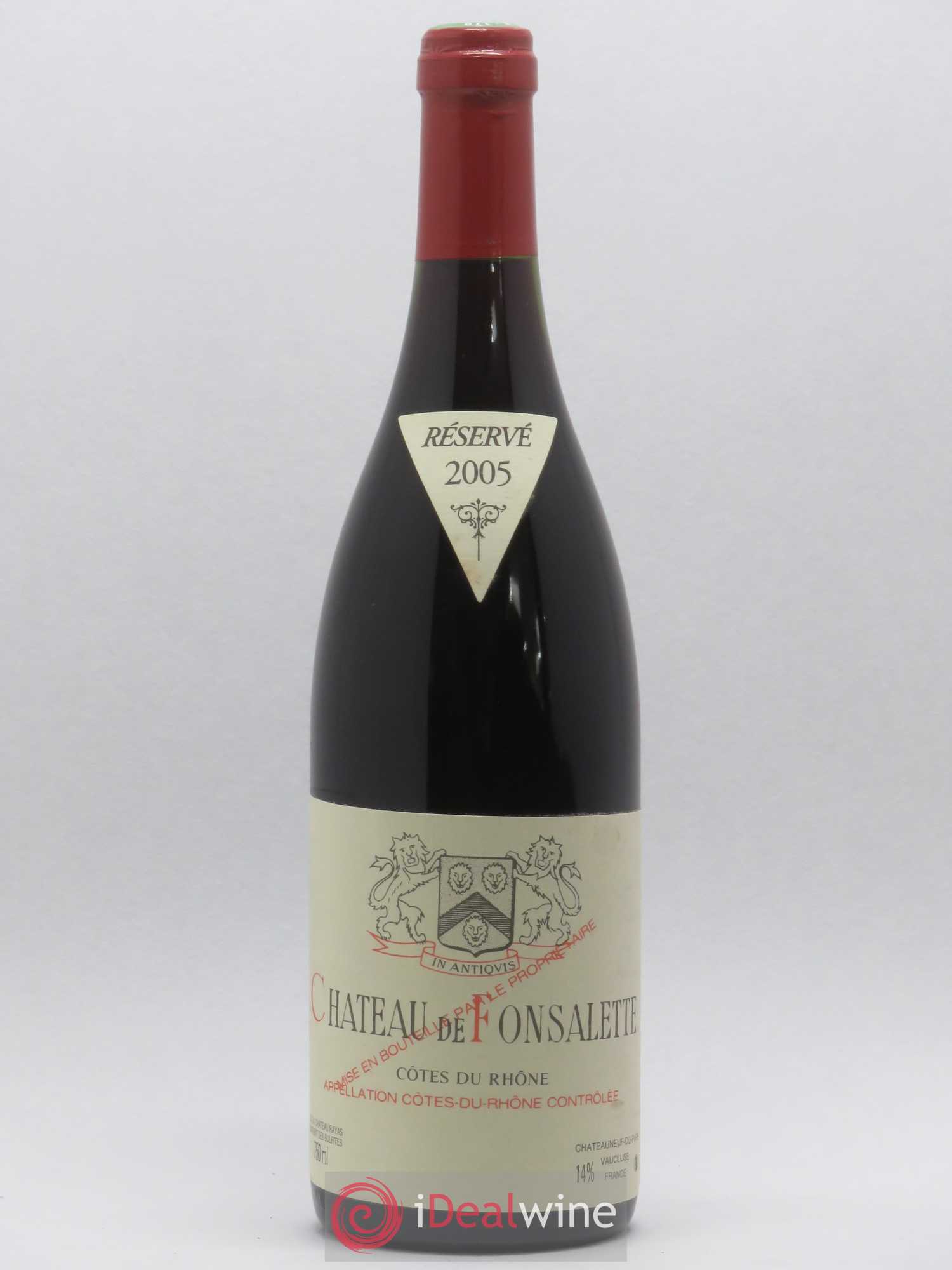 Côtes-du-Rhône Château de Fonsalette Emmanuel Reynaud 2005 - Lot de 1 bouteille - 0