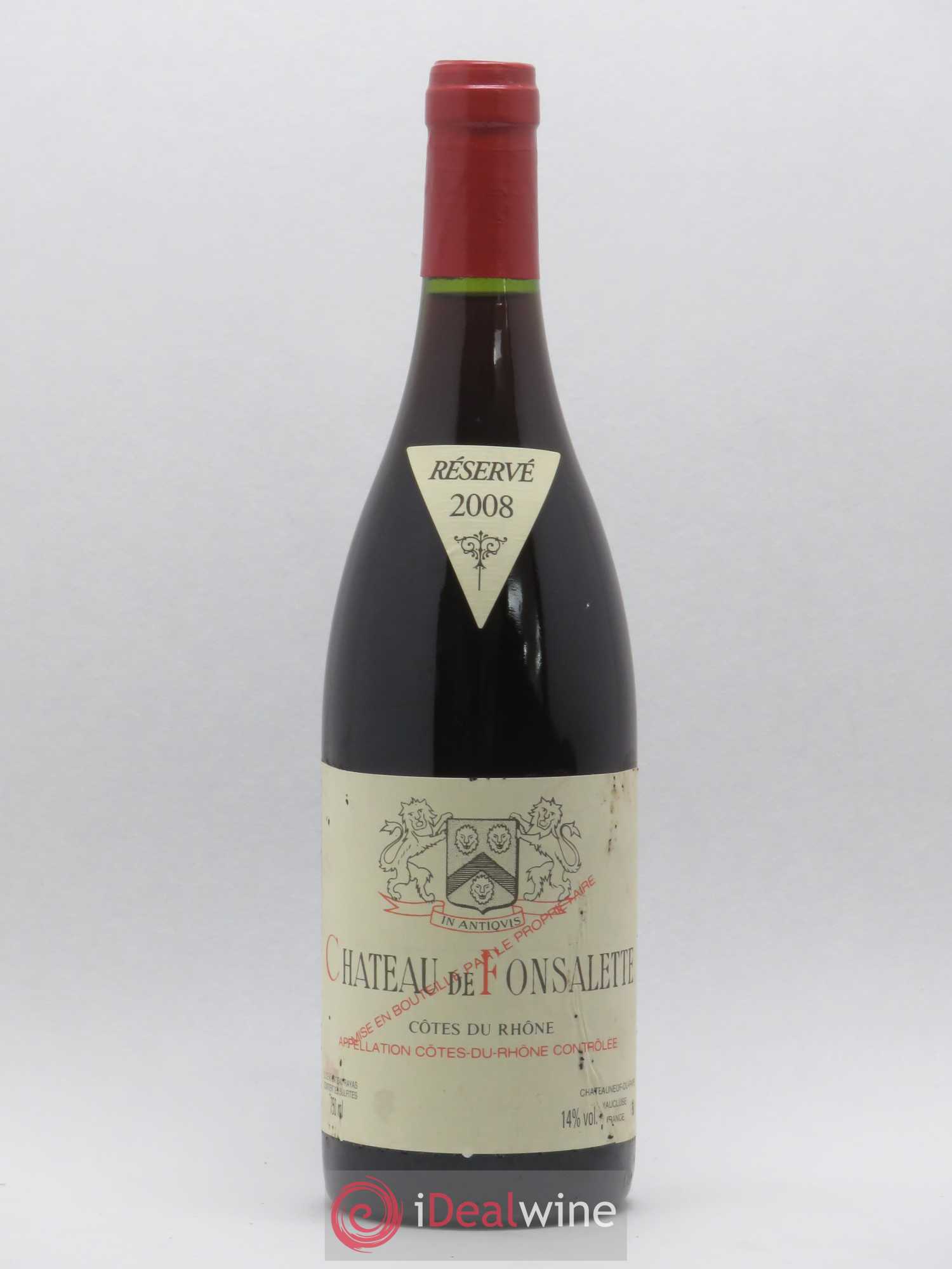 Côtes-du-Rhône Château de Fonsalette Emmanuel Reynaud 2008 - Lot de 1 bouteille - 0