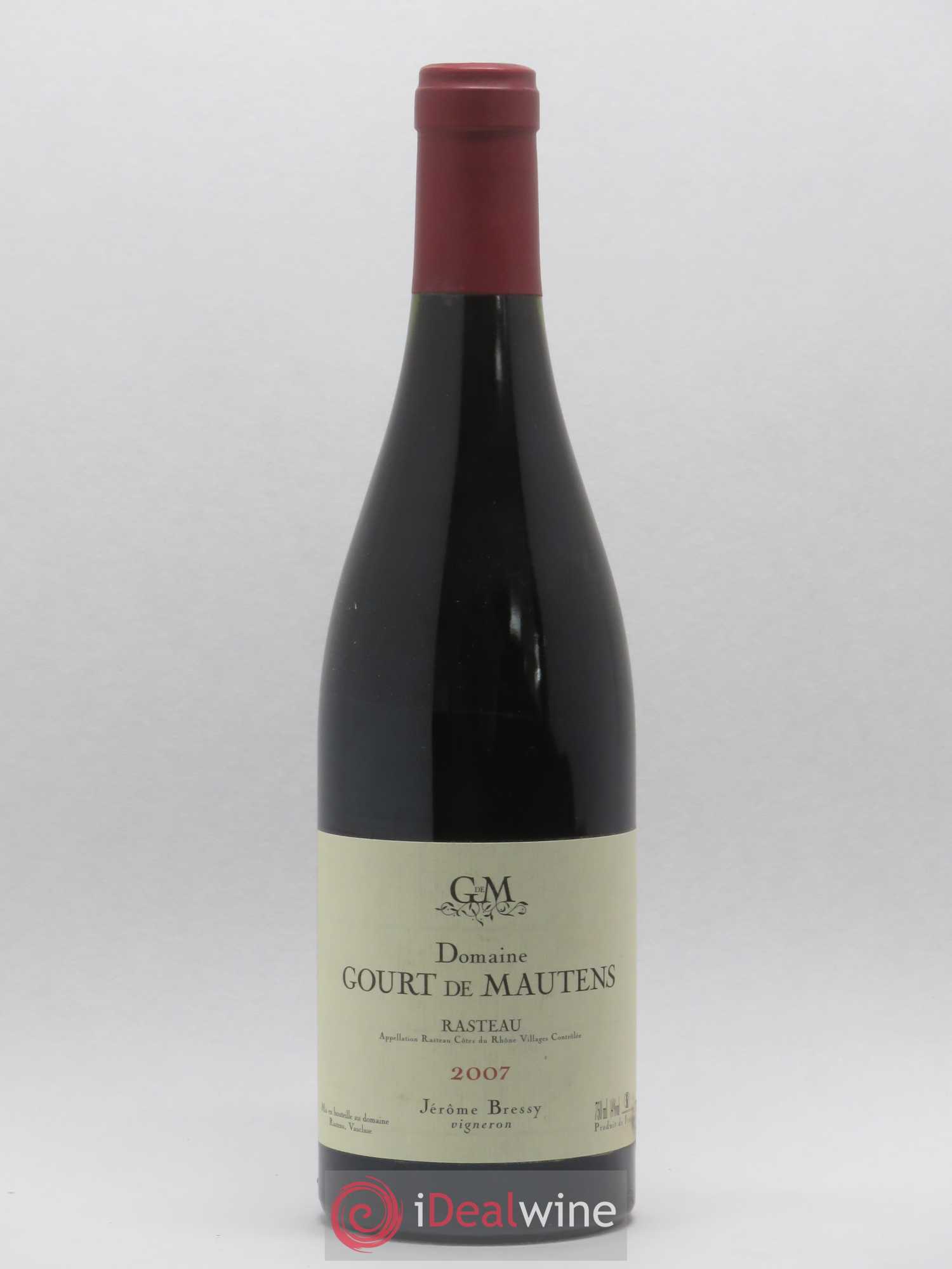 Rasteau Domaine Gourt de Mautens - Jérôme Bressy 2007 - Lot de 1 bouteille - 0