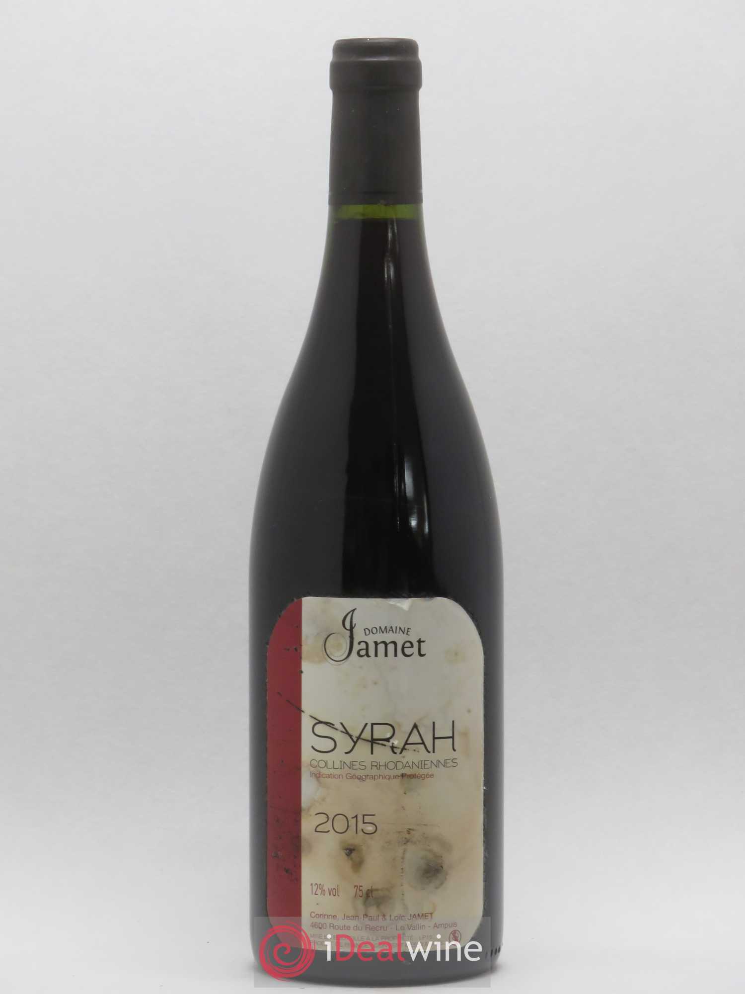 Collines Rhodaniennes Syrah Jamet (Domaine) 2015 - Lot de 1 bouteille - 0