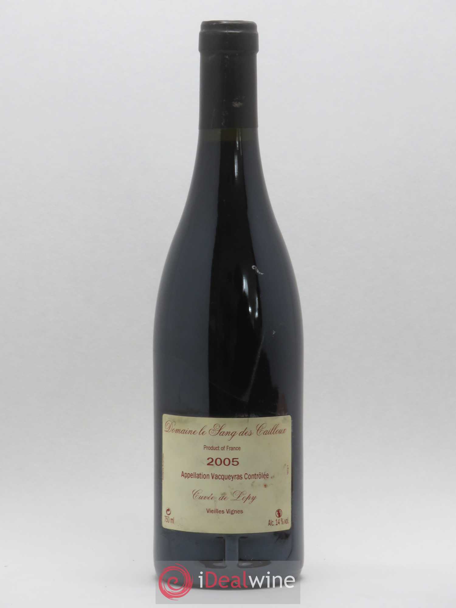 Vacqueyras Cuvée de Lopy Le Sang des Cailloux Vieilles Vignes 2005 - Lot de 1 bouteille - 1