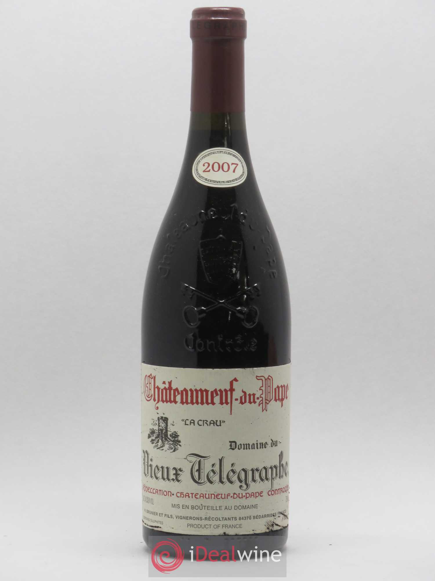 Châteauneuf-du-Pape Vieux Télégraphe (Domaine du) Vignobles Brunier 2007 - Lot de 1 bouteille - 0