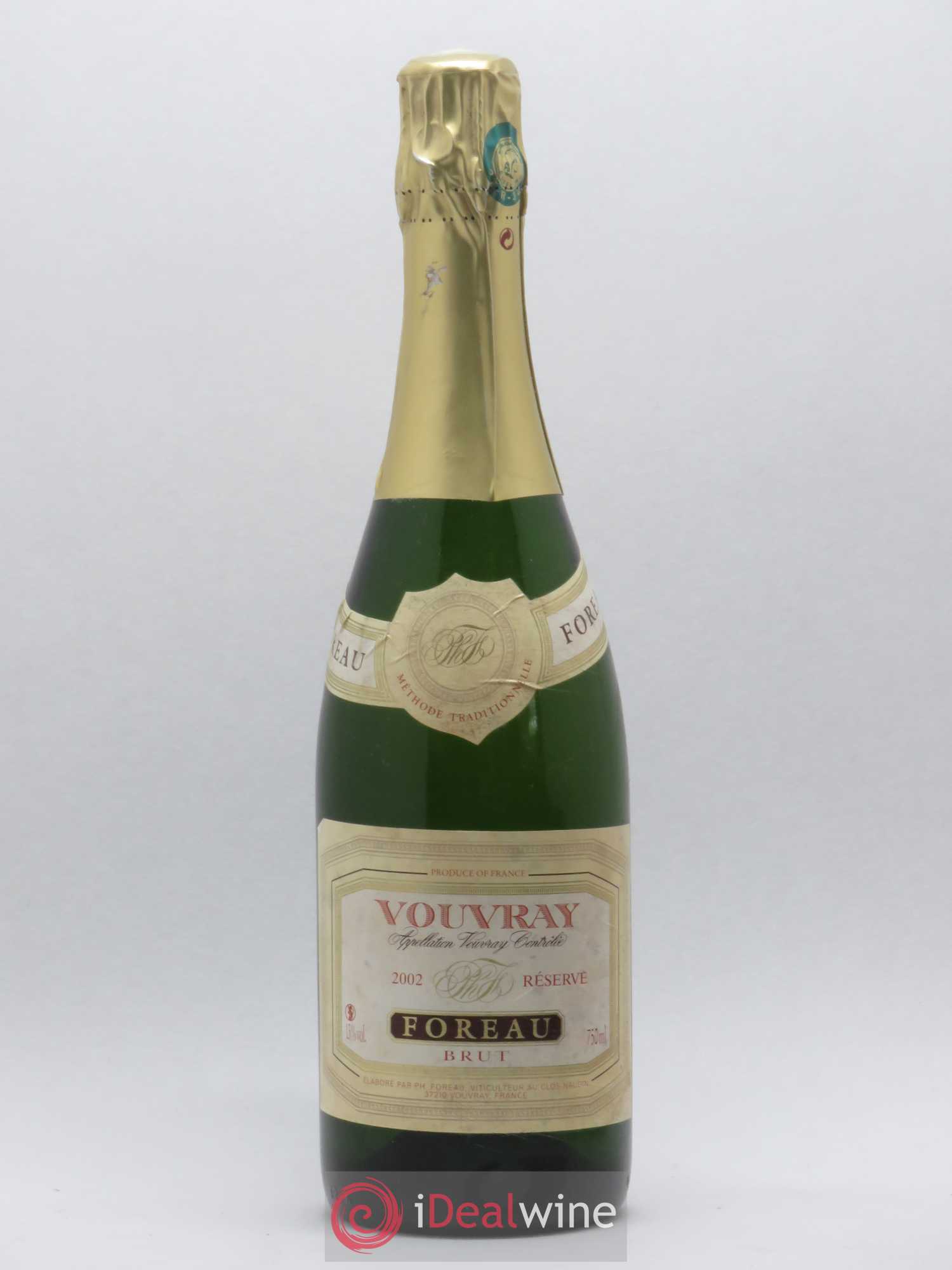 Vouvray Méthode Traditionnelle Brut Reserve Clos Naudin - Philippe Foreau 2002 - Lot de 1 bouteille - 0