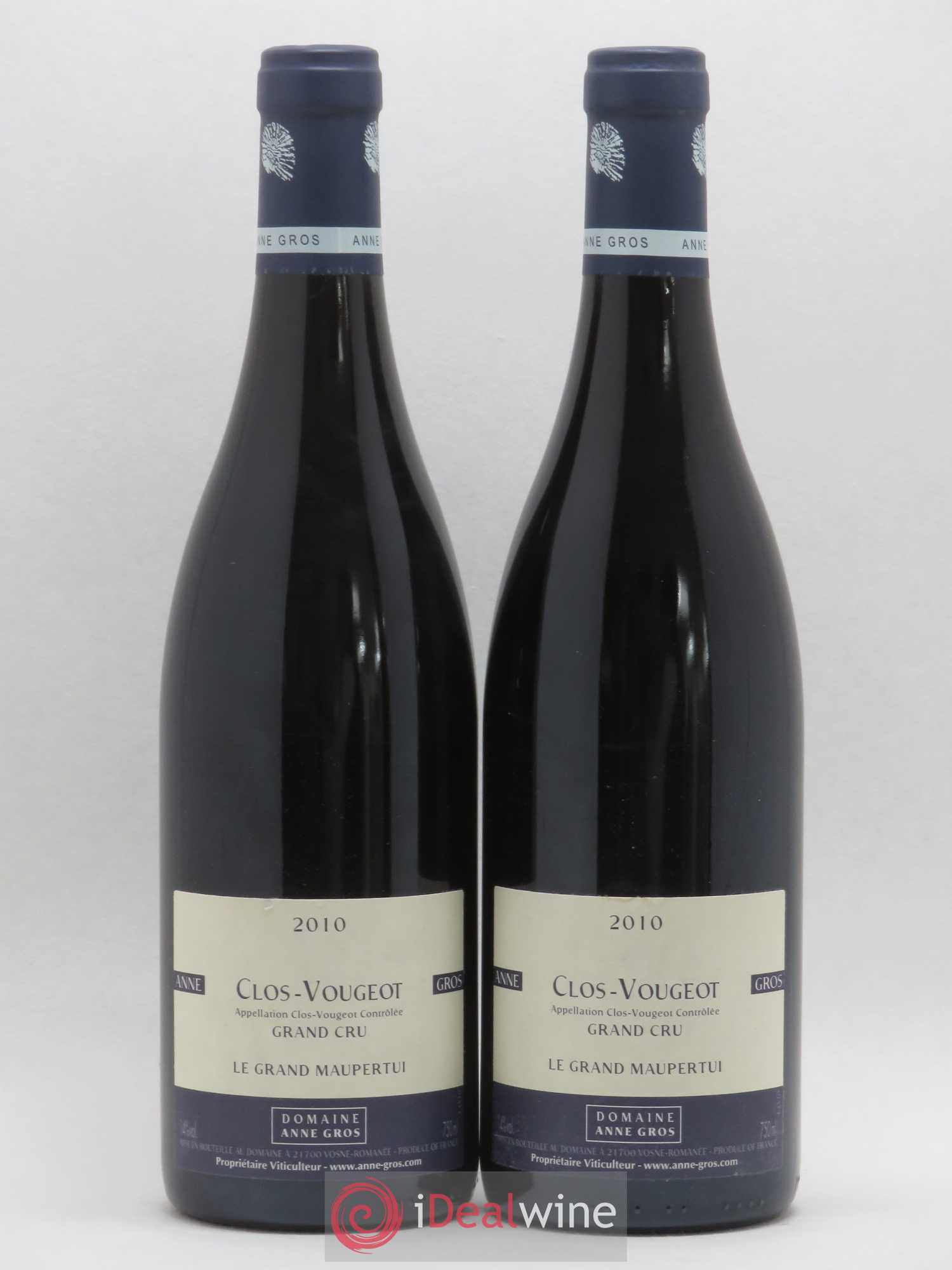 Clos de Vougeot Grand Cru Le Grand Maupertui Anne Gros 2010 - Lot de 2 bouteilles - 0