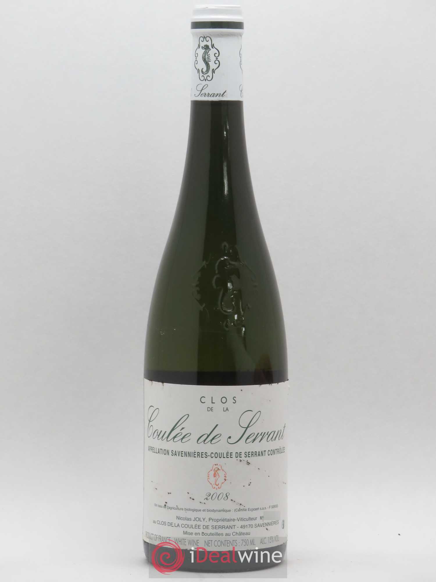 Savennières Clos de la Coulée de Serrant Vignobles de la Coulée de Serrant - Nicolas Joly 2008 - Lot de 1 bouteille - 0