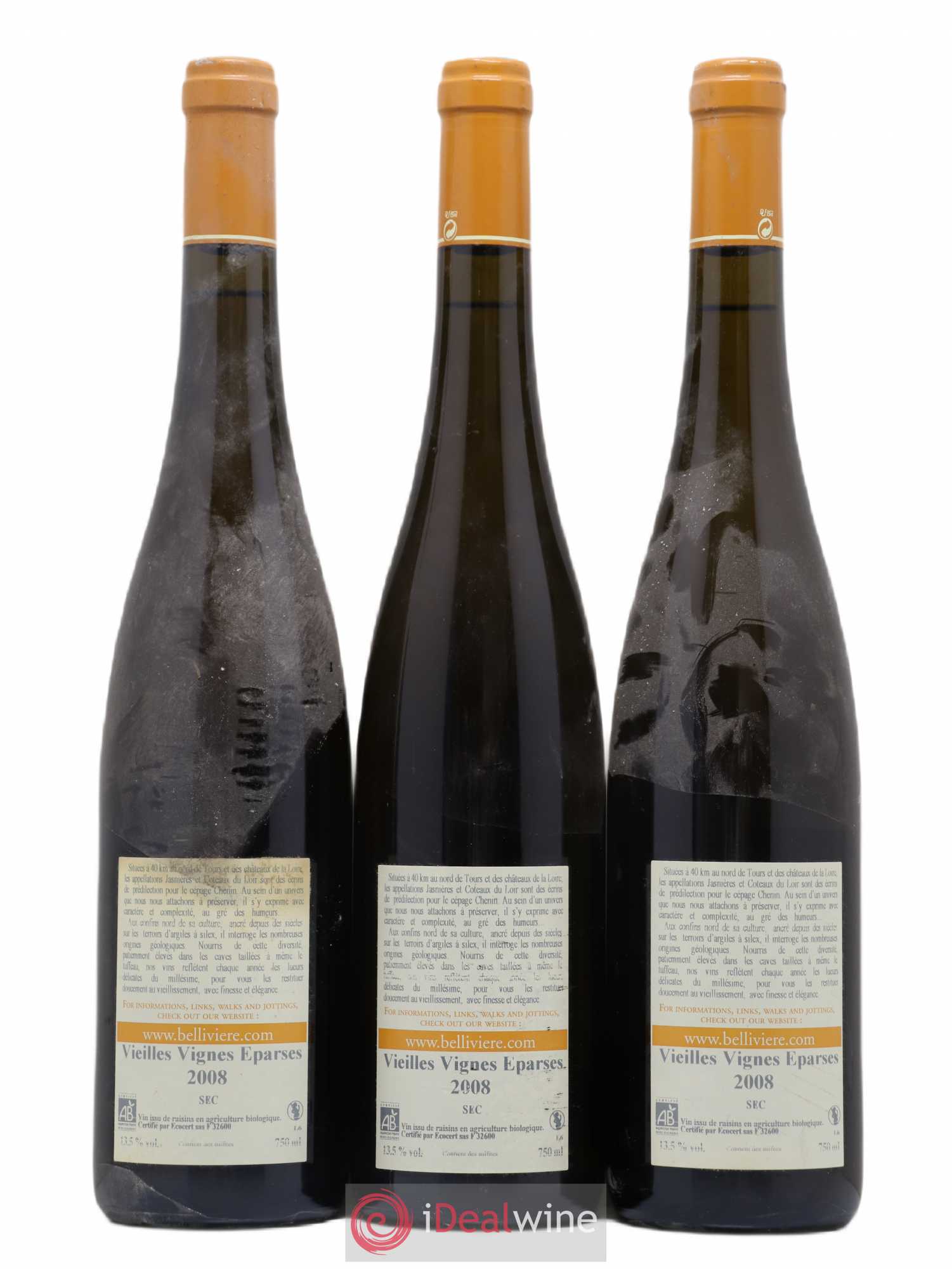 Coteaux du Loir Vieilles Vignes Eparses Domaine de Bellivière 2008 - Lot de 3 bouteilles - 1